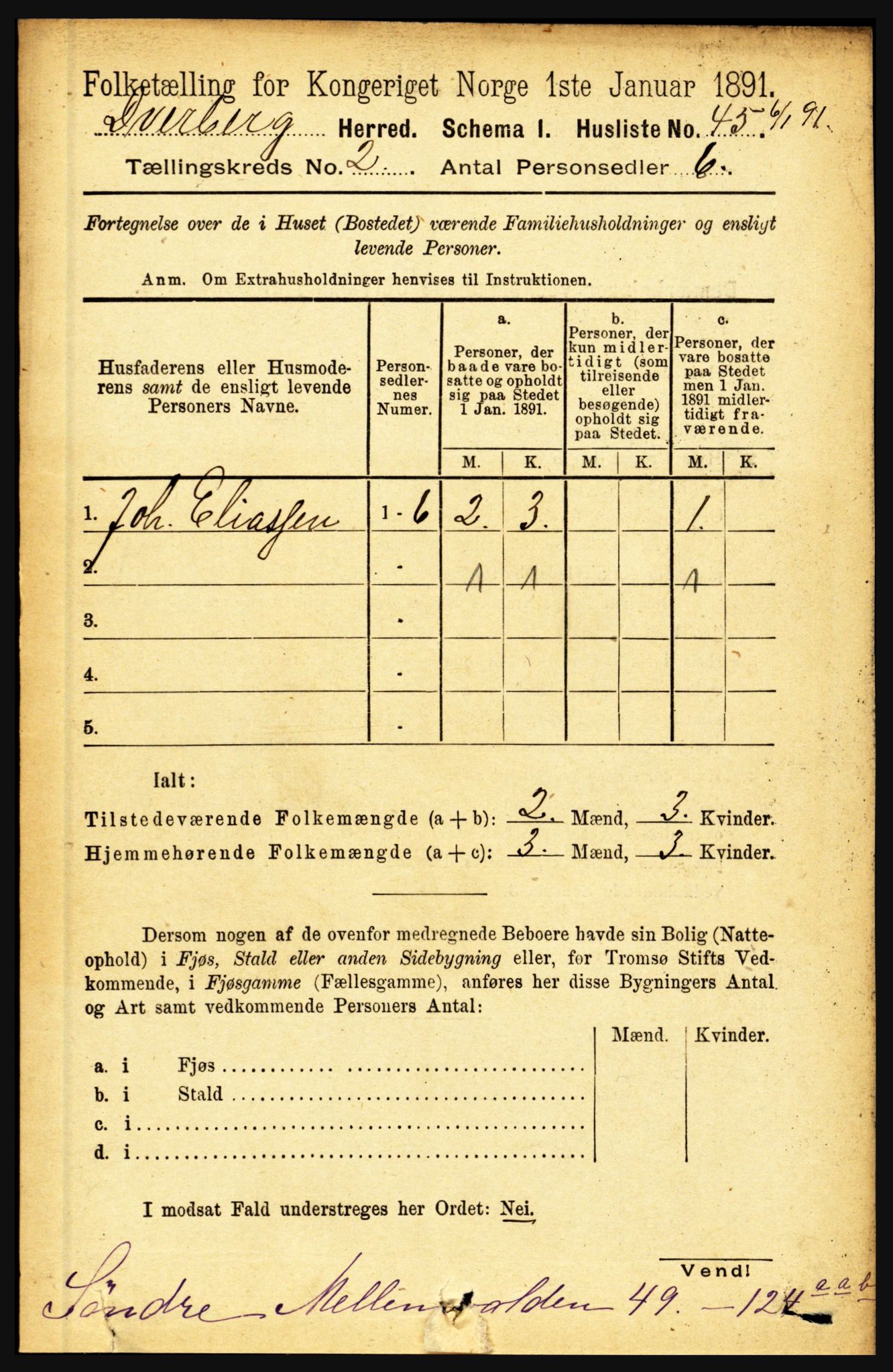 RA, 1891 census for 1872 Dverberg, 1891, p. 622