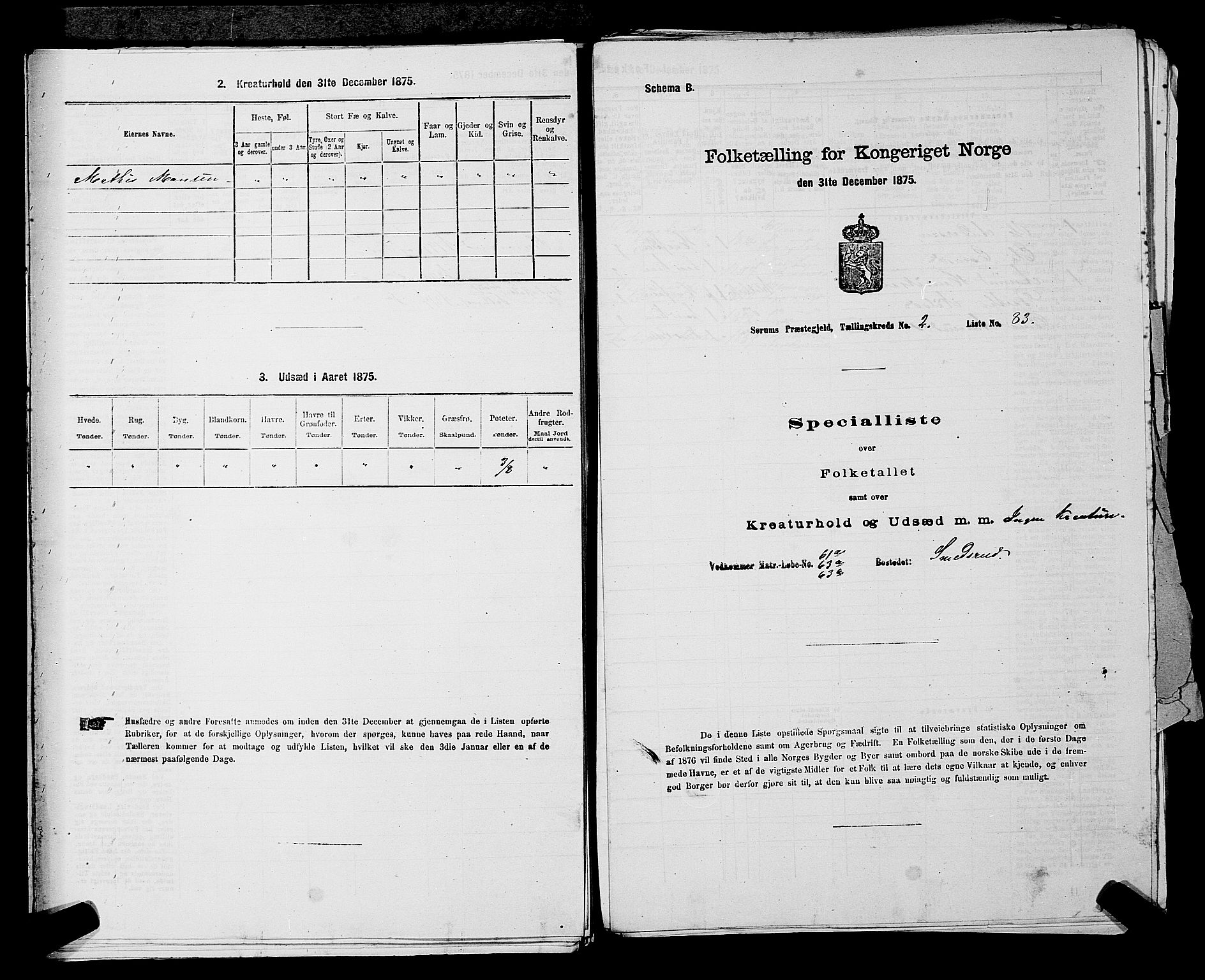 RA, 1875 census for 0226P Sørum, 1875, p. 310