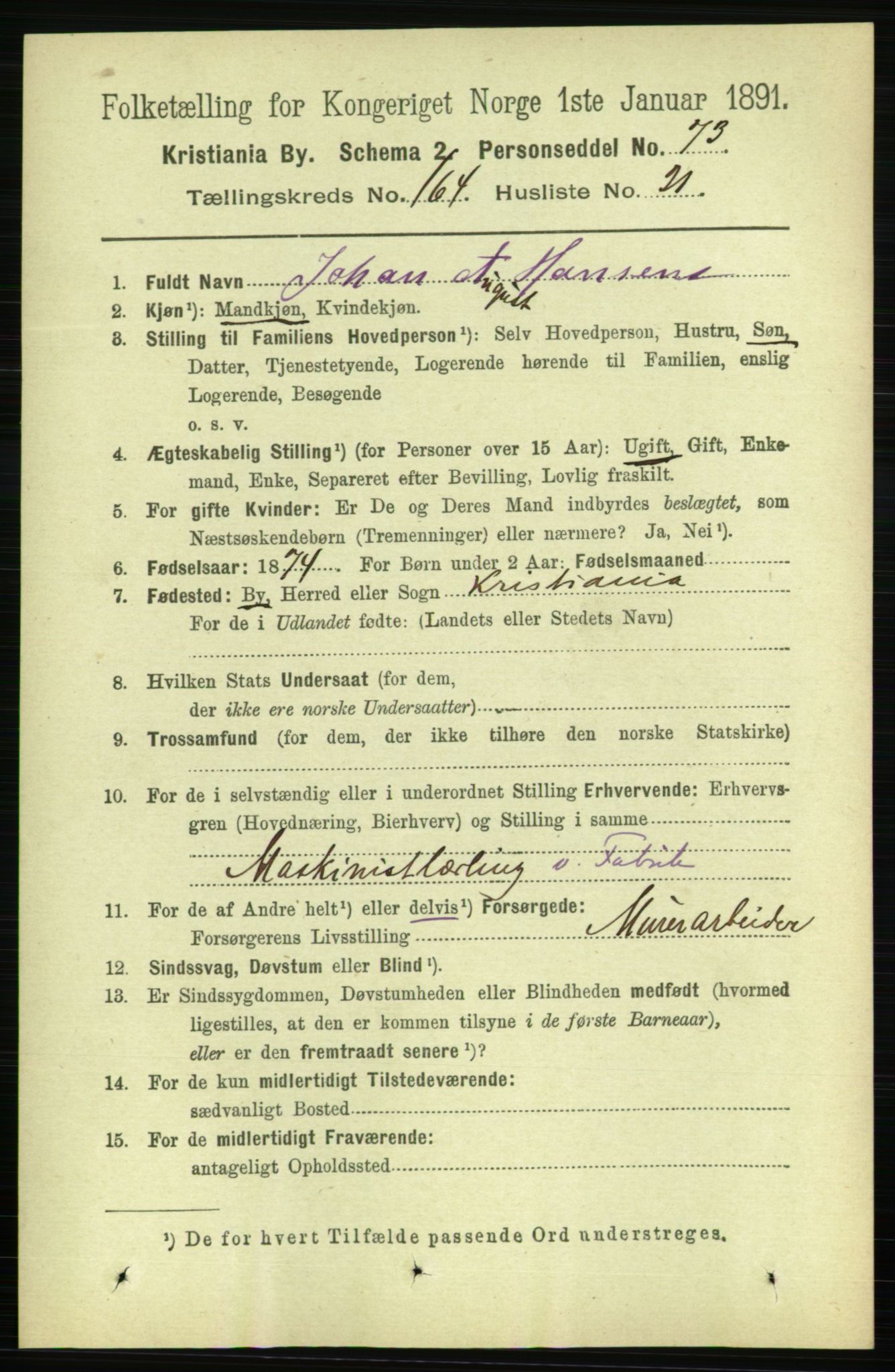 RA, 1891 census for 0301 Kristiania, 1891, p. 95008