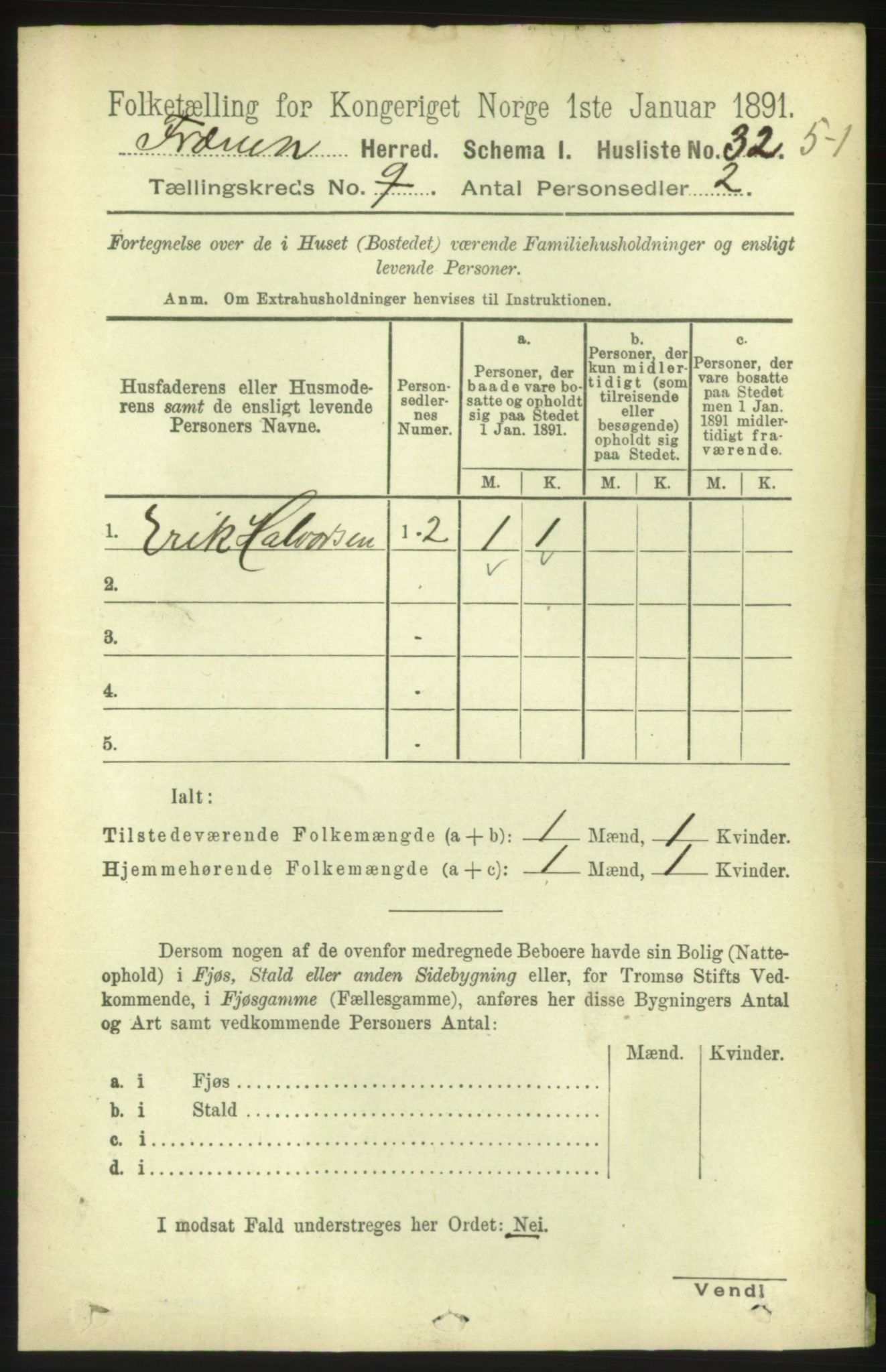 RA, 1891 census for 1548 Fræna, 1891, p. 2849