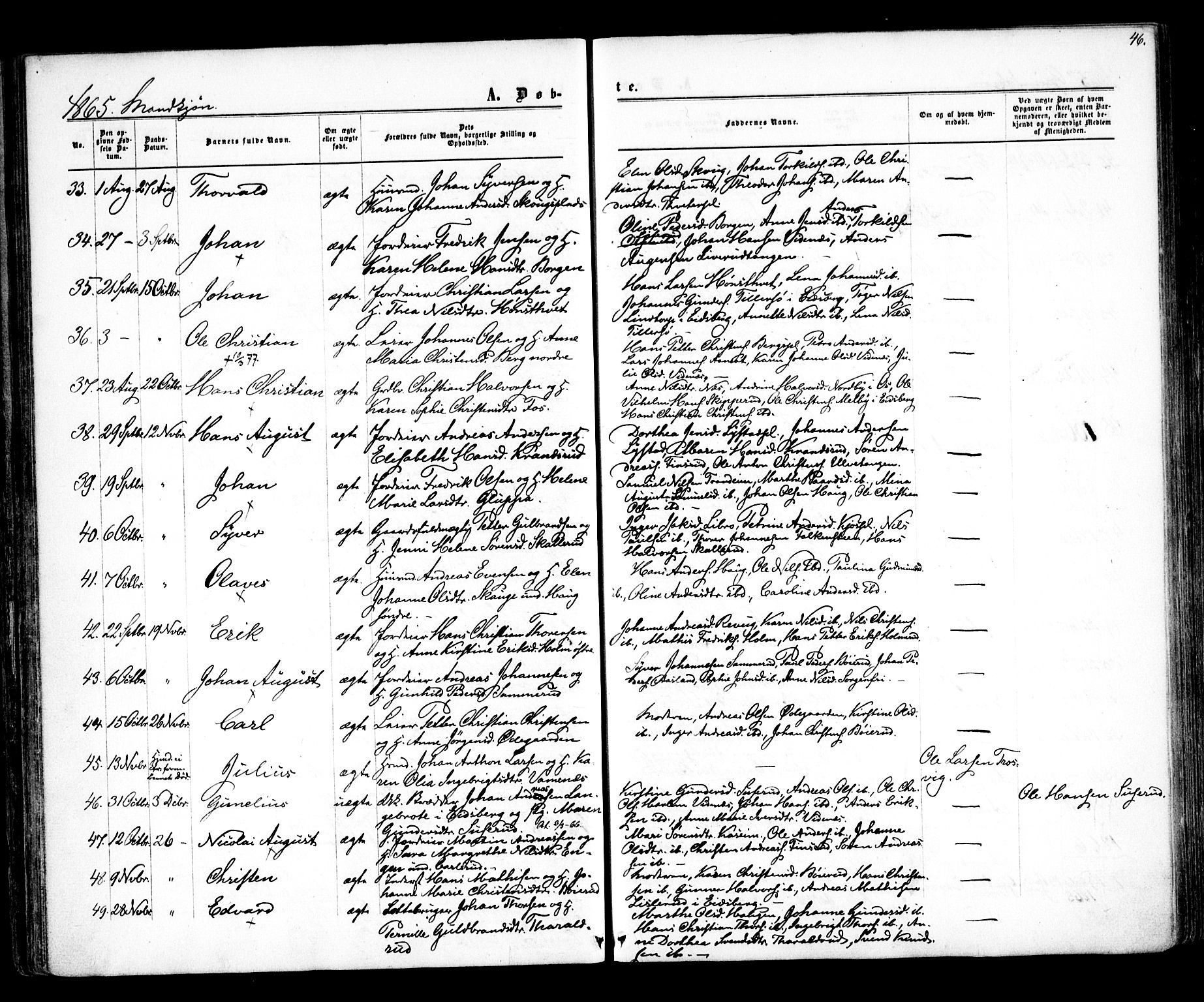 Skiptvet prestekontor Kirkebøker, SAO/A-20009/F/Fa/L0007: Parish register (official) no. 7, 1861-1866, p. 46