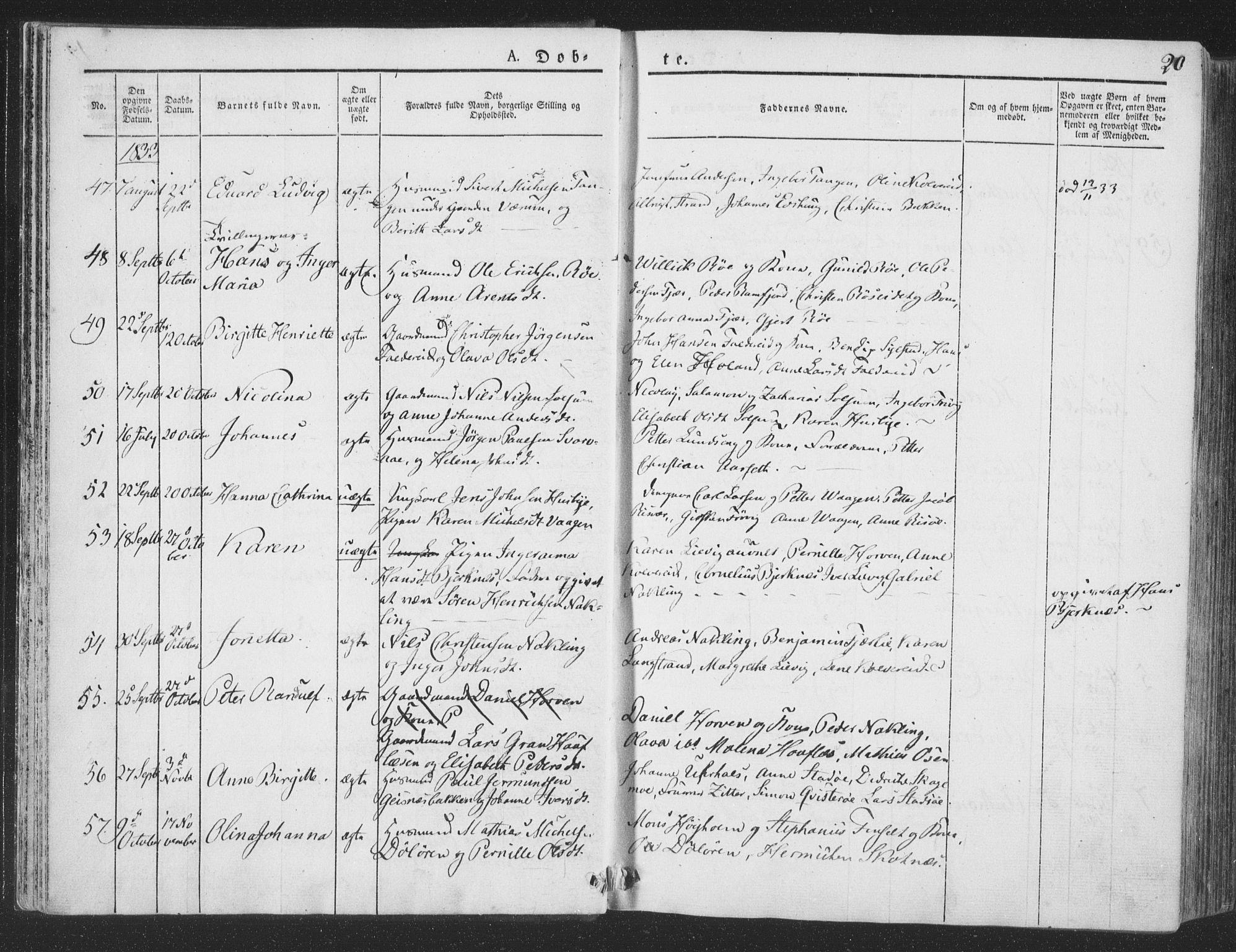 Ministerialprotokoller, klokkerbøker og fødselsregistre - Nord-Trøndelag, SAT/A-1458/780/L0639: Parish register (official) no. 780A04, 1830-1844, p. 20