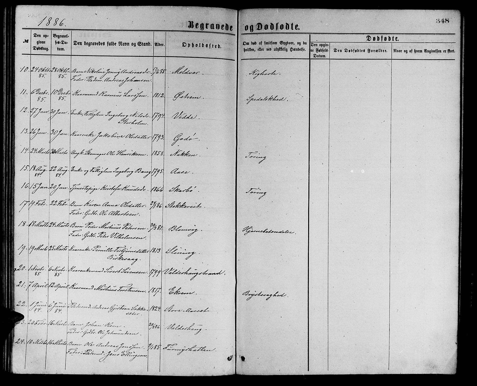 Ministerialprotokoller, klokkerbøker og fødselsregistre - Møre og Romsdal, AV/SAT-A-1454/528/L0429: Parish register (copy) no. 528C10, 1872-1886, p. 348