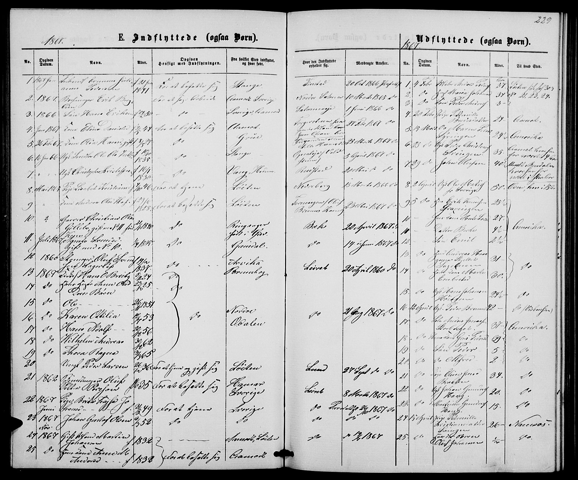 Elverum prestekontor, SAH/PREST-044/H/Ha/Hab/L0004: Parish register (copy) no. 4, 1866-1874, p. 229