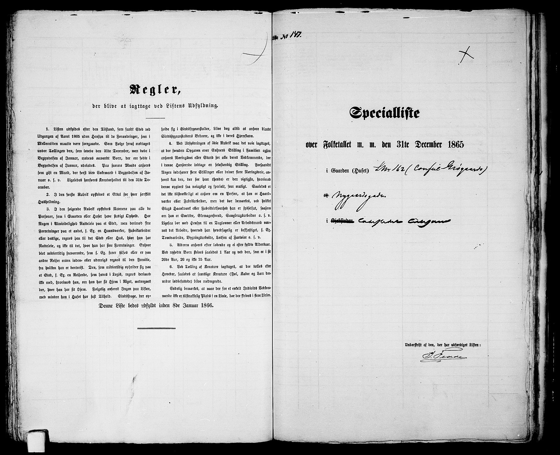 RA, 1865 census for Vestre Moland/Lillesand, 1865, p. 303