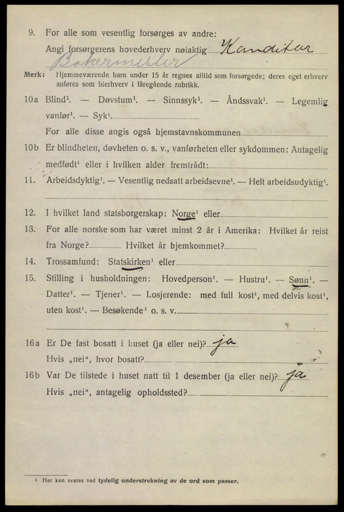 SAKO, 1920 census for Sandefjord, 1920, p. 9167