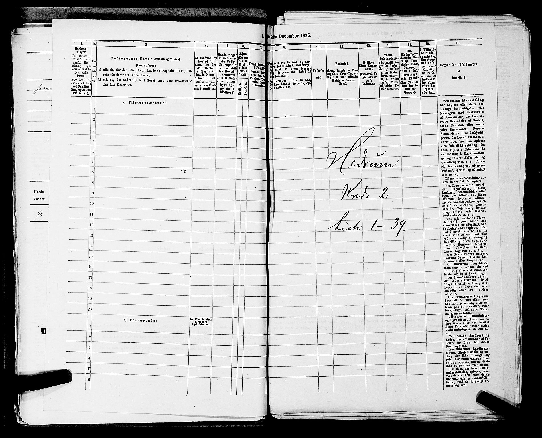 SAKO, 1875 census for 0727P Hedrum, 1875, p. 132