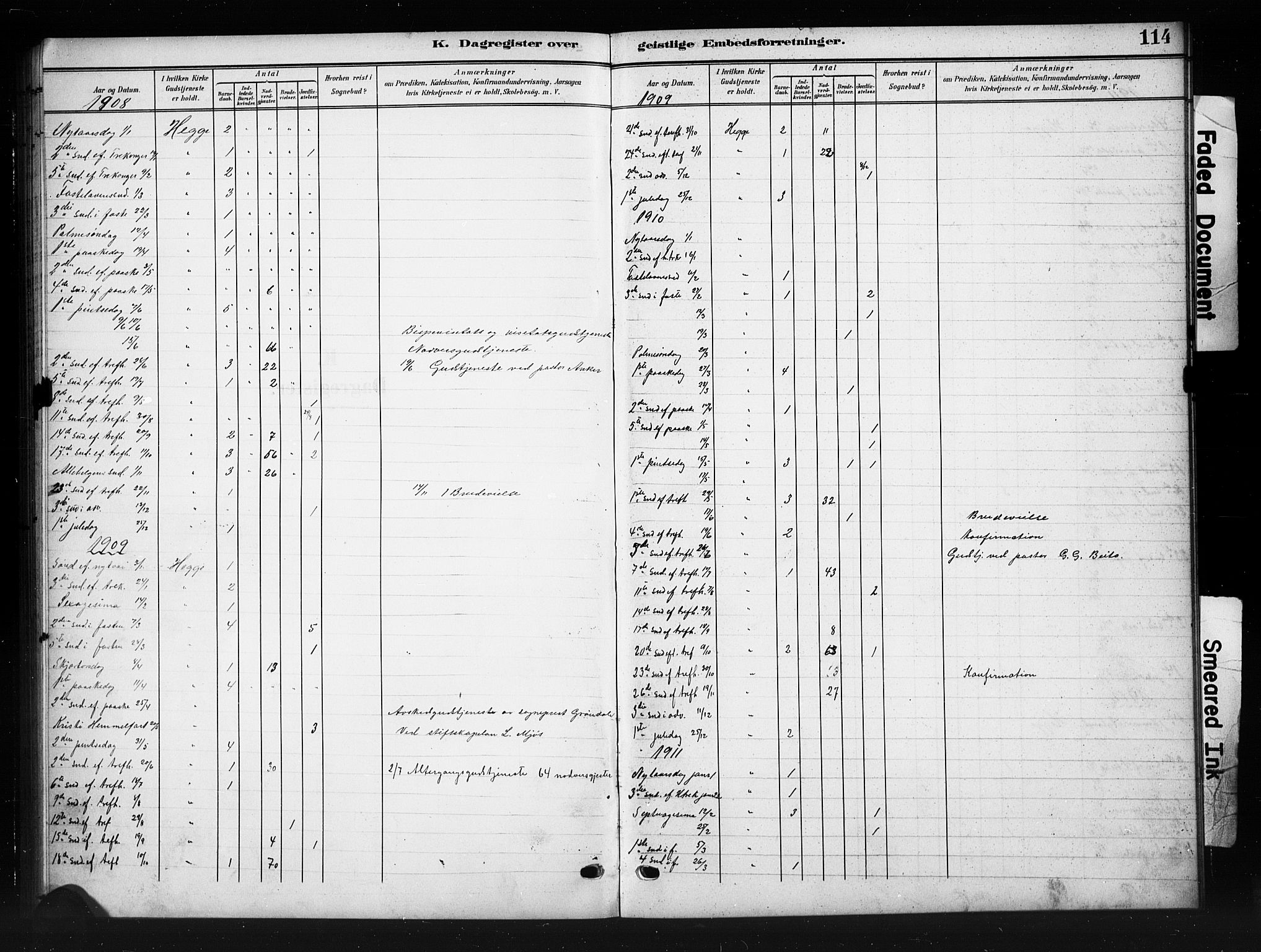 Øystre Slidre prestekontor, SAH/PREST-138/H/Ha/Hab/L0007: Parish register (copy) no. 7, 1908-1927, p. 114