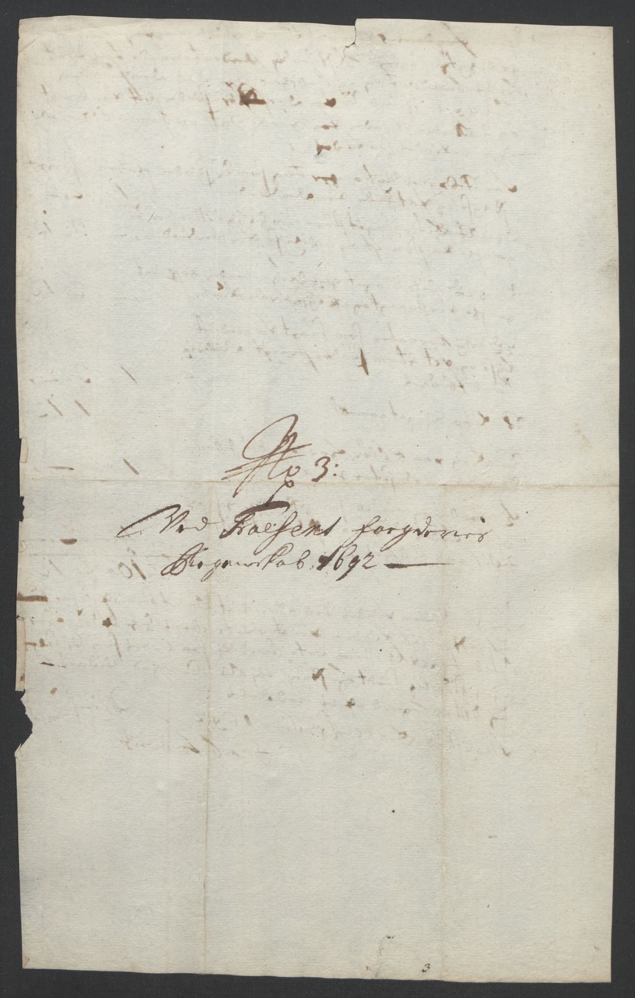 Rentekammeret inntil 1814, Reviderte regnskaper, Fogderegnskap, AV/RA-EA-4092/R57/L3849: Fogderegnskap Fosen, 1692-1693, p. 299