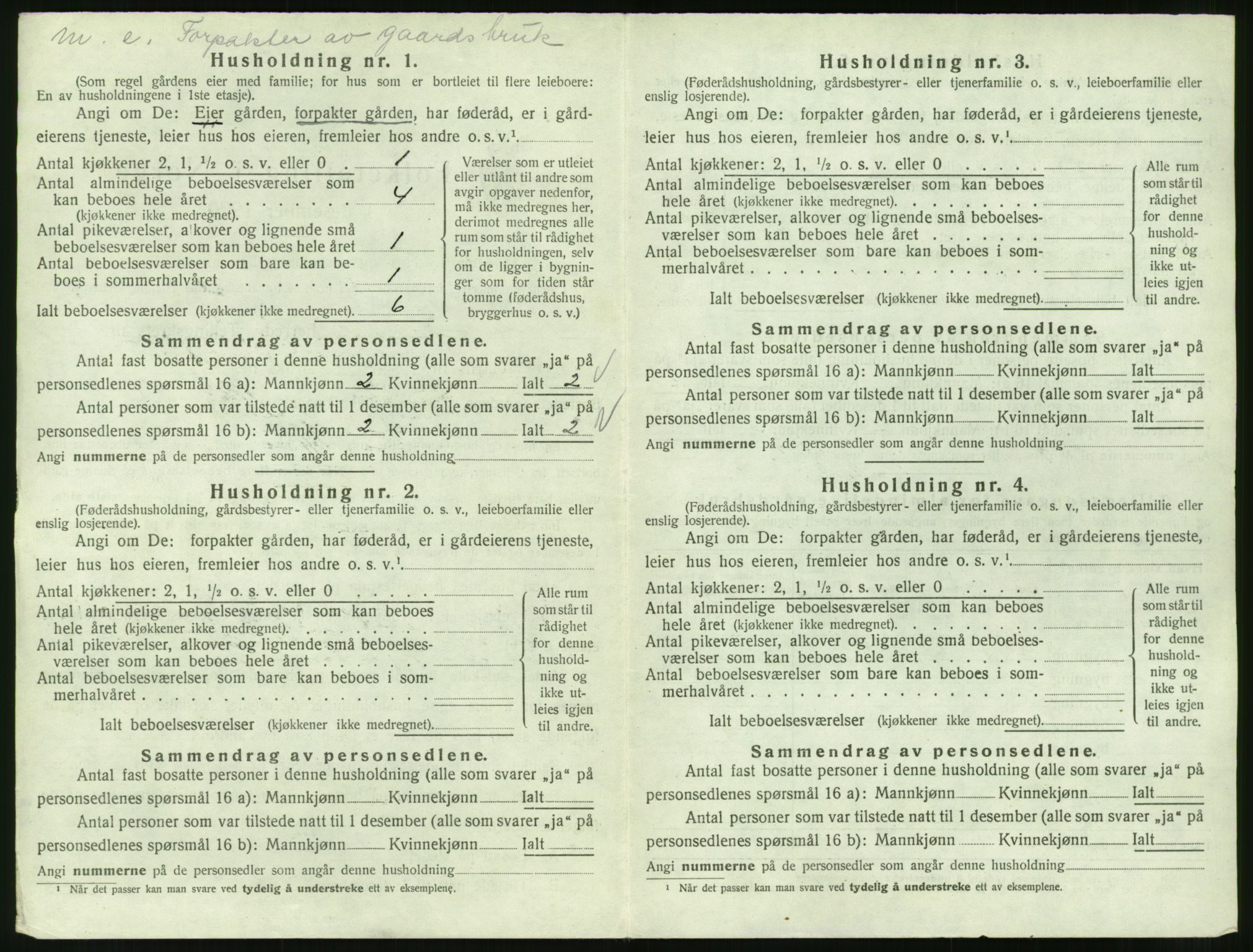 SAT, 1920 census for Veøy, 1920, p. 756