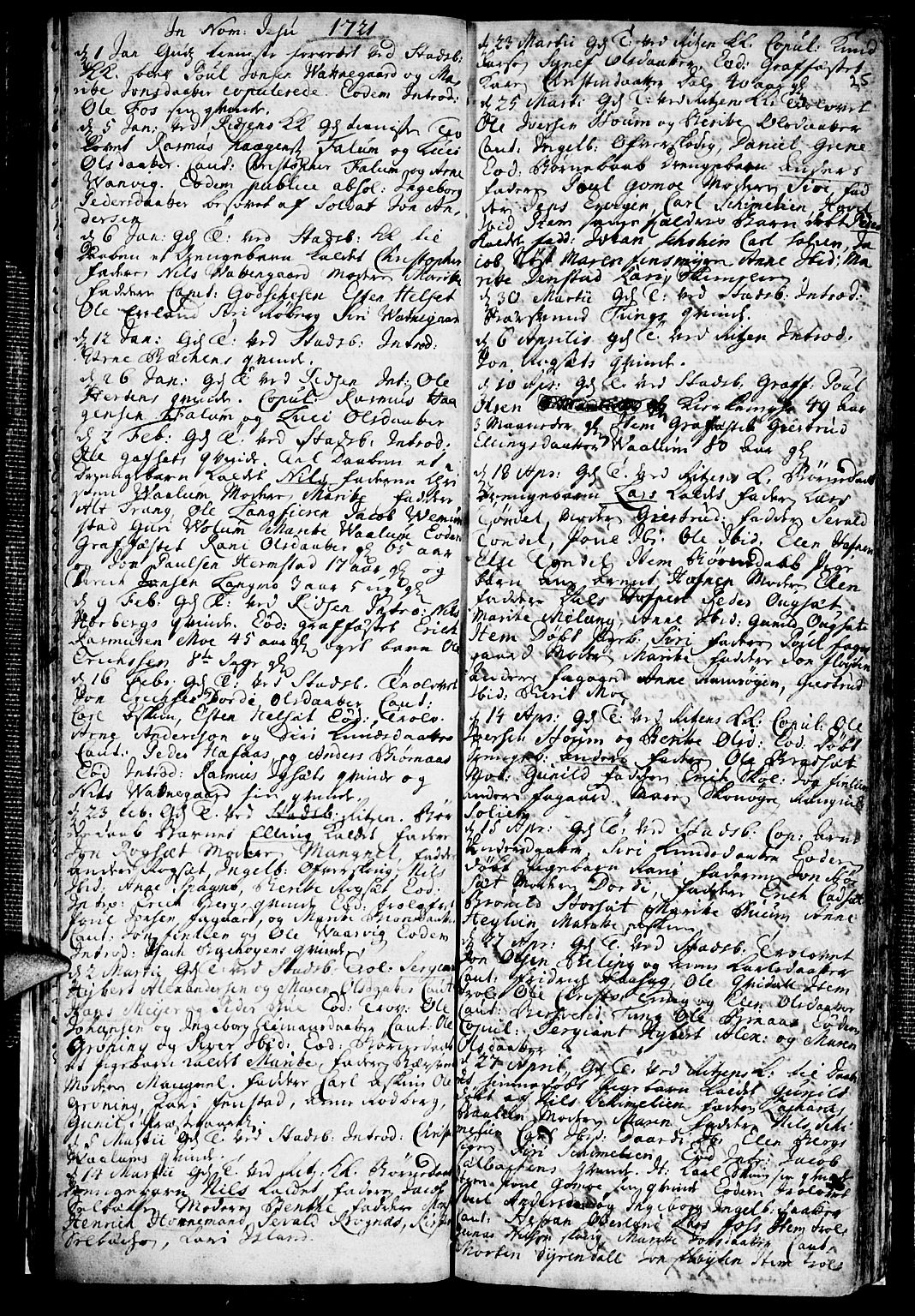 Ministerialprotokoller, klokkerbøker og fødselsregistre - Sør-Trøndelag, SAT/A-1456/646/L0603: Parish register (official) no. 646A01, 1700-1734, p. 25
