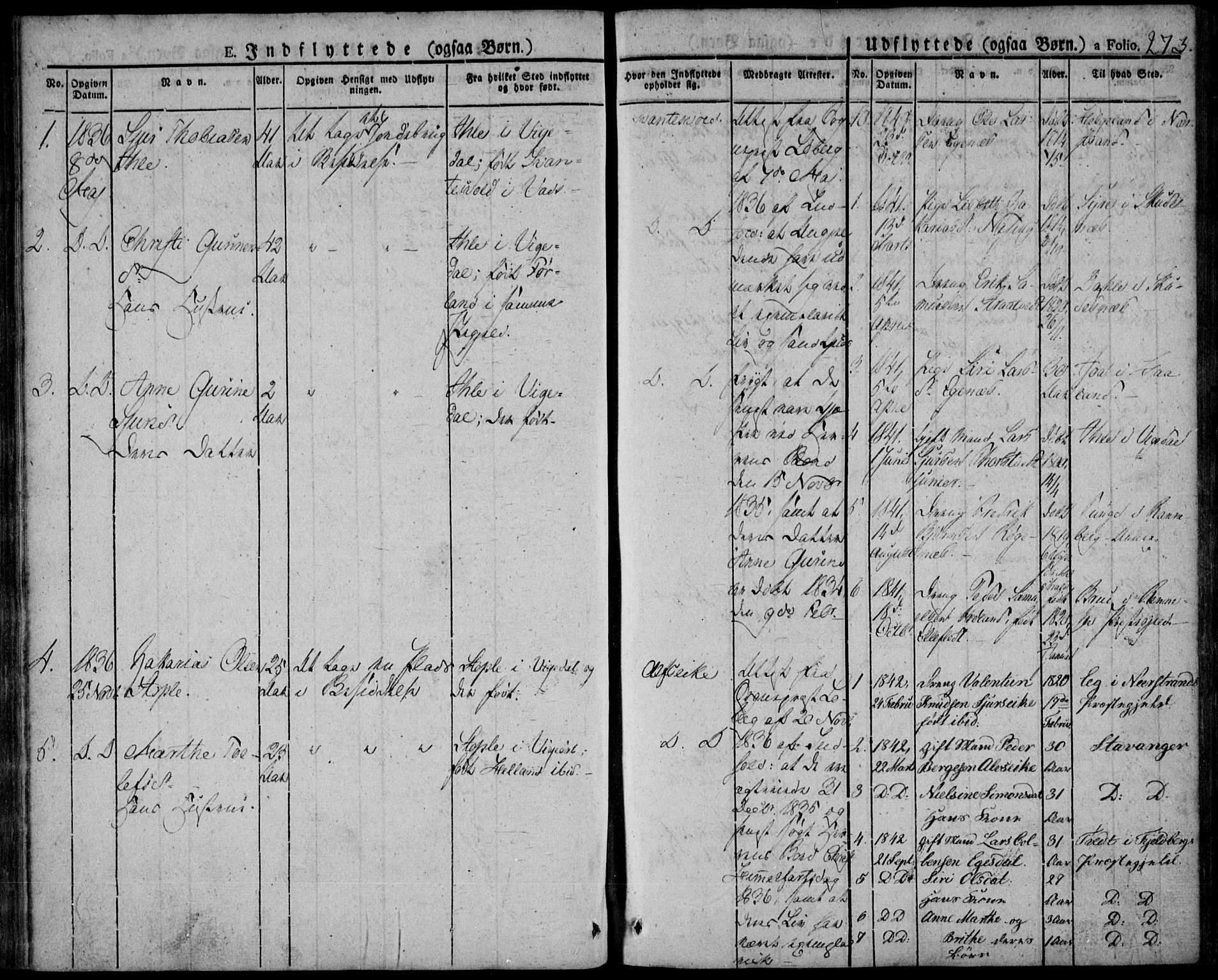 Skjold sokneprestkontor, AV/SAST-A-101847/H/Ha/Haa/L0005: Parish register (official) no. A 5, 1830-1856, p. 273