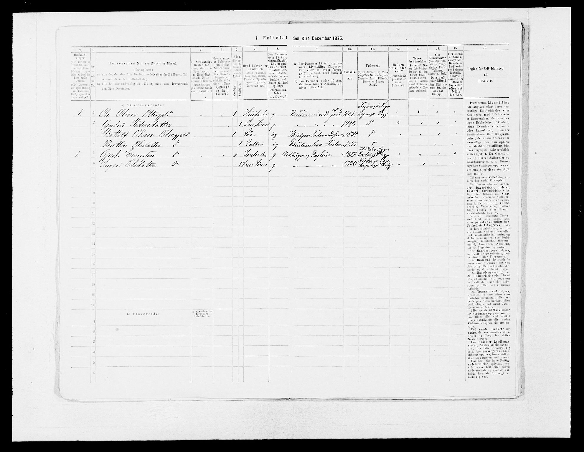 SAB, 1875 census for 1419P Leikanger, 1875, p. 449