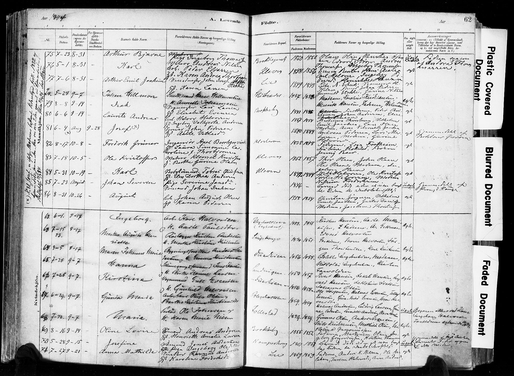 Skien kirkebøker, AV/SAKO-A-302/F/Fa/L0009: Parish register (official) no. 9, 1878-1890, p. 62