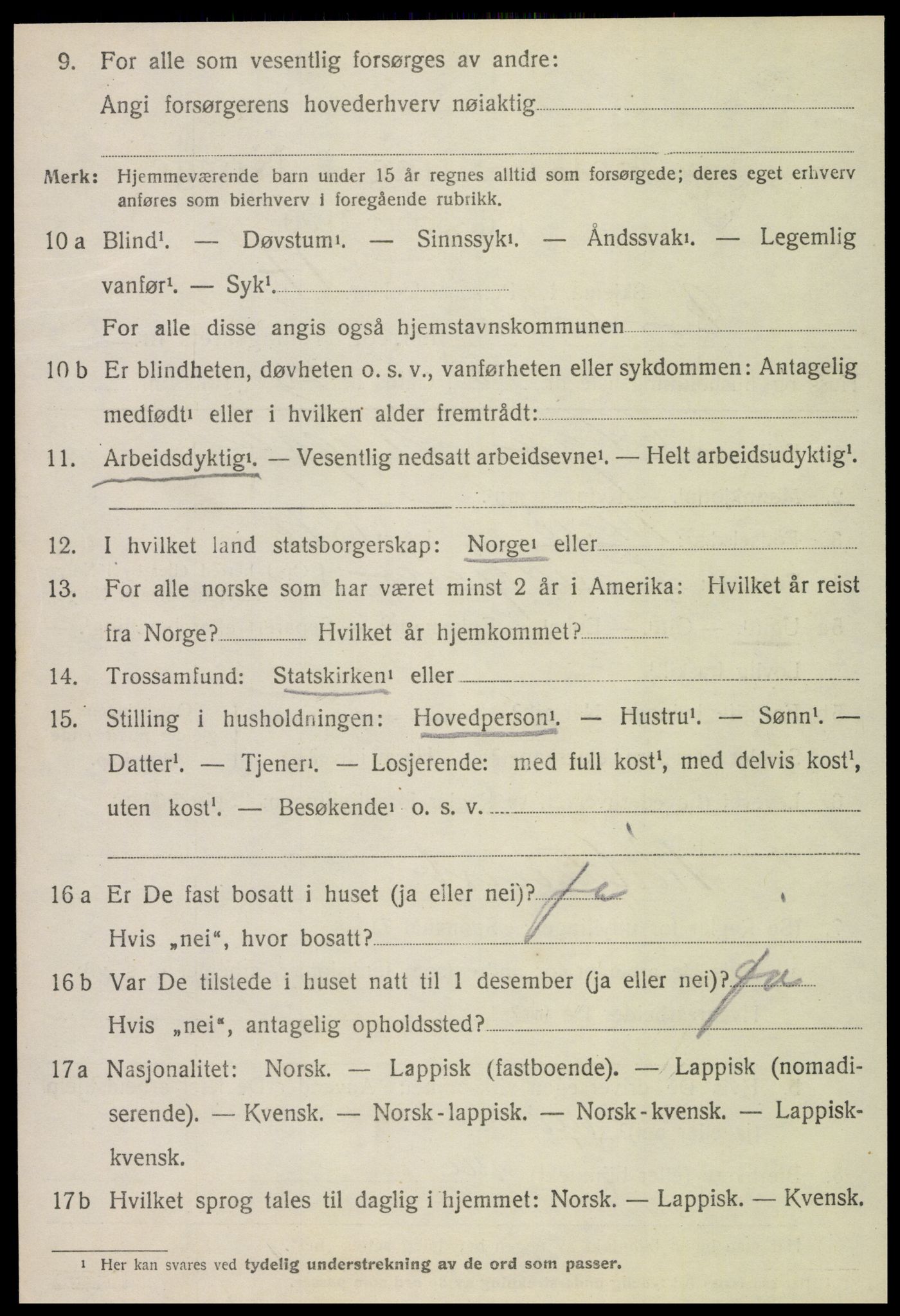 SAT, 1920 census for Verdal, 1920, p. 4724