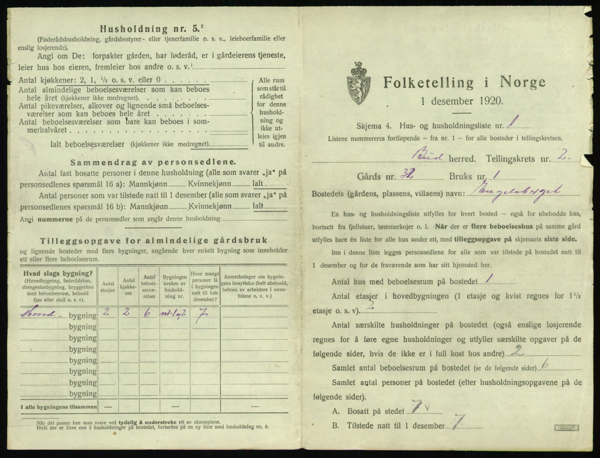 SAT, 1920 census for Bud, 1920, p. 134