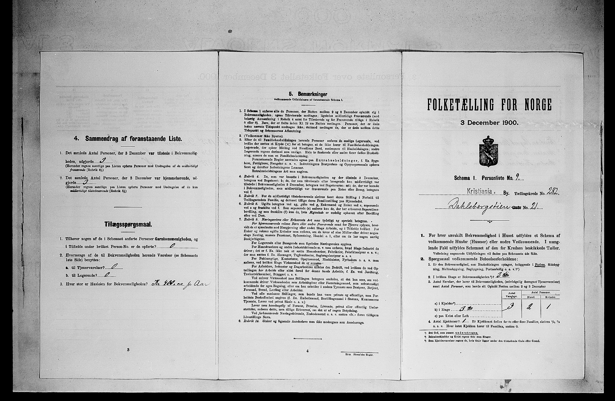 SAO, 1900 census for Kristiania, 1900, p. 14736