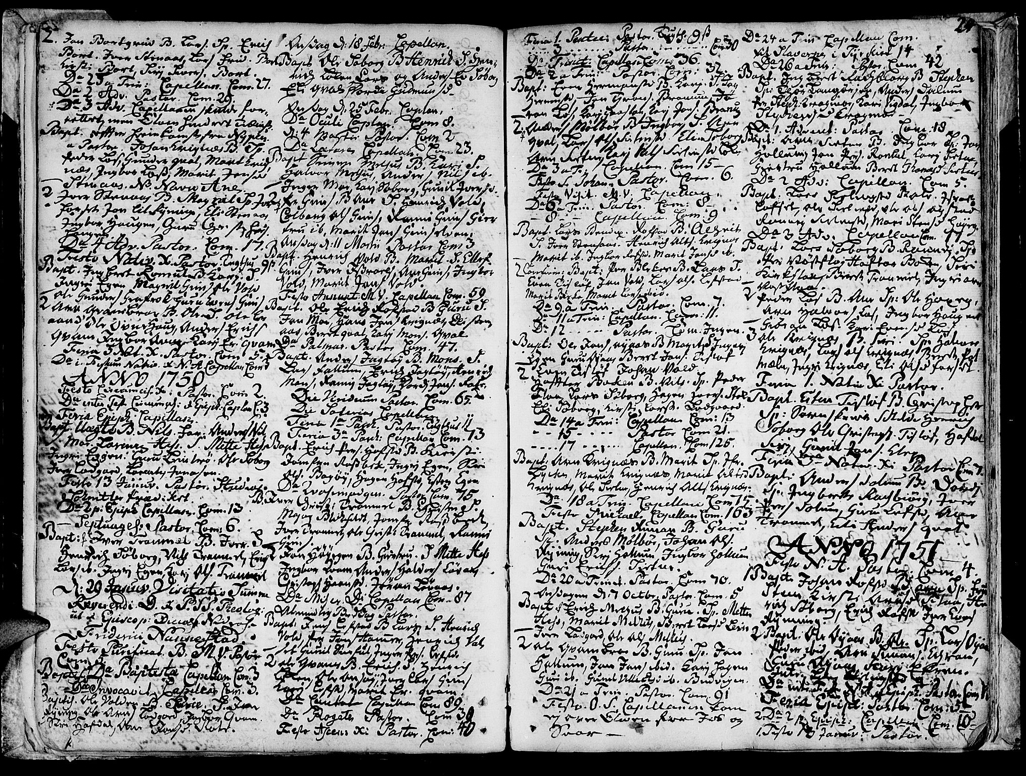 Ministerialprotokoller, klokkerbøker og fødselsregistre - Sør-Trøndelag, SAT/A-1456/691/L1057: Parish register (official) no. 691A01 /1, 1740-1767, p. 24
