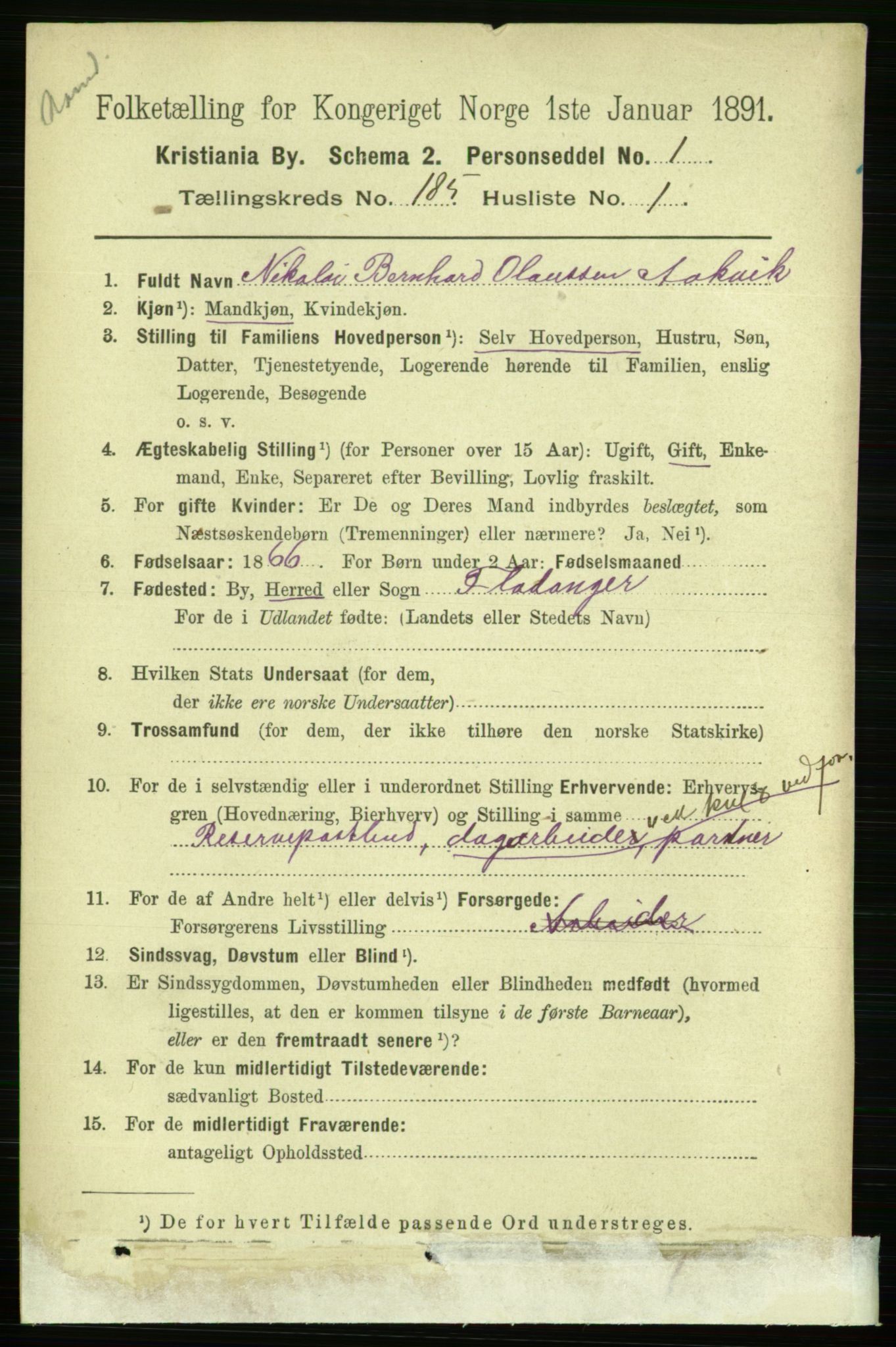 RA, 1891 census for 0301 Kristiania, 1891, p. 110877