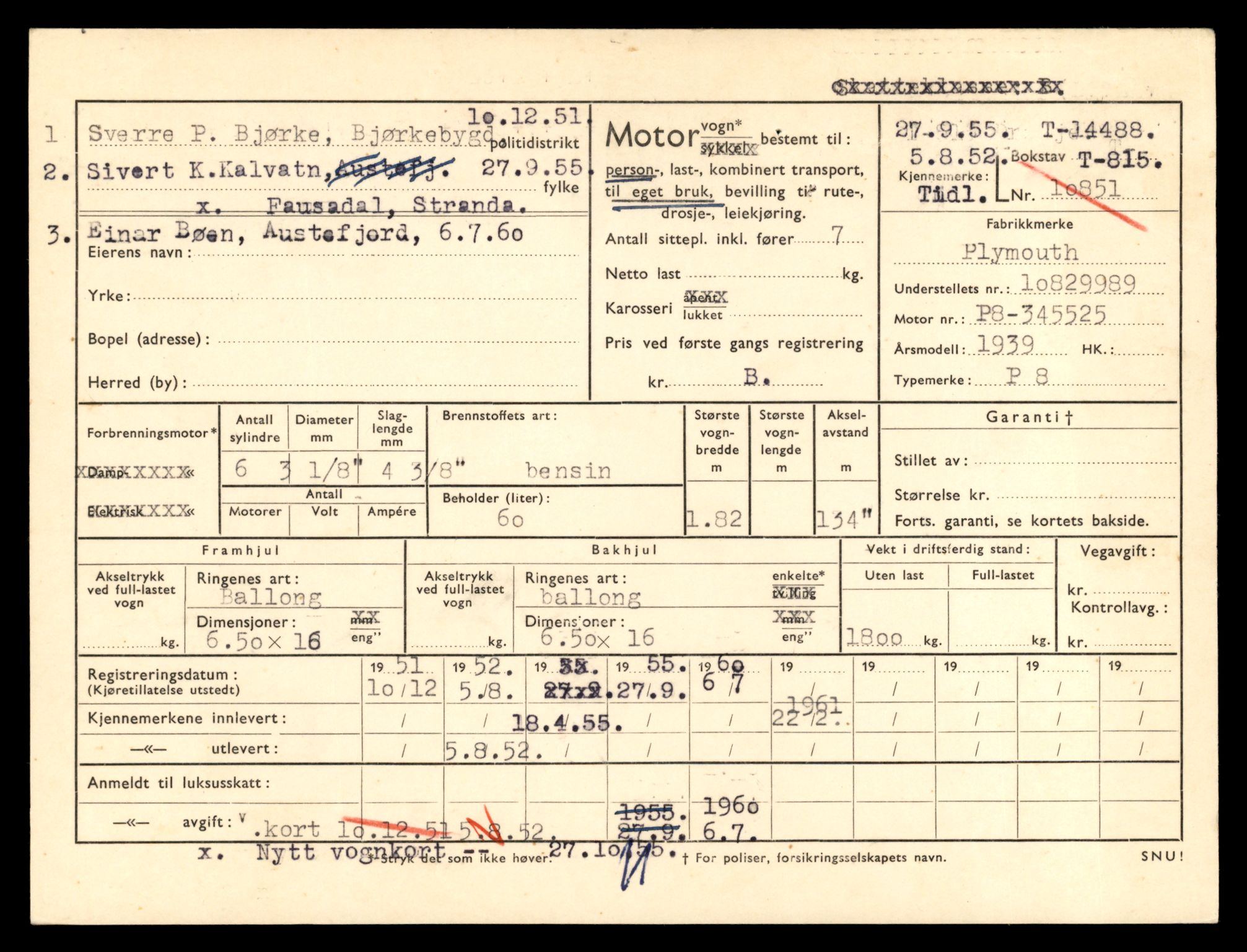 Møre og Romsdal vegkontor - Ålesund trafikkstasjon, AV/SAT-A-4099/F/Fe/L0046: Registreringskort for kjøretøy T 14445 - T 14579, 1927-1998