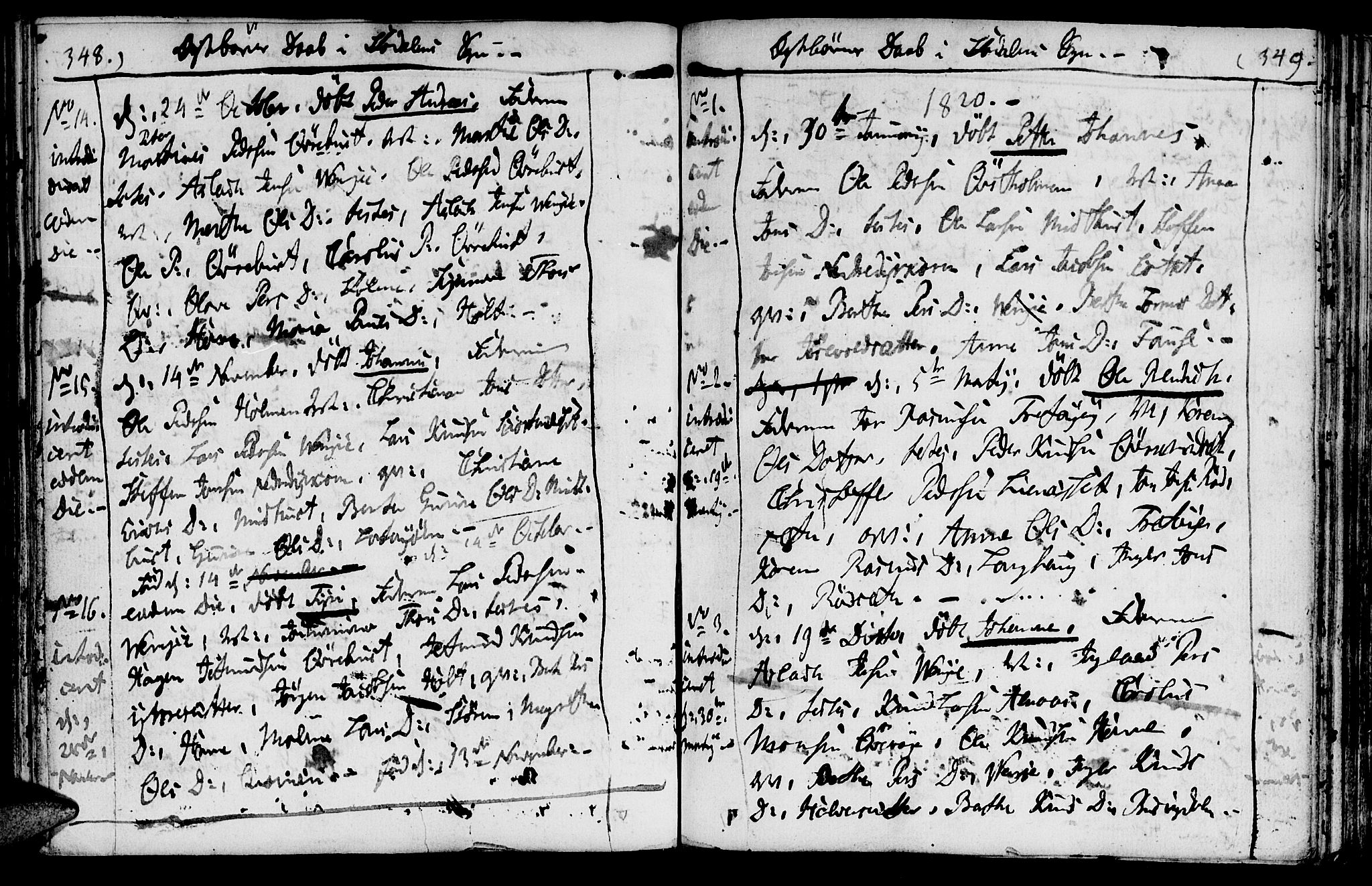 Ministerialprotokoller, klokkerbøker og fødselsregistre - Møre og Romsdal, AV/SAT-A-1454/520/L0272: Parish register (official) no. 520A02, 1802-1827, p. 348-349