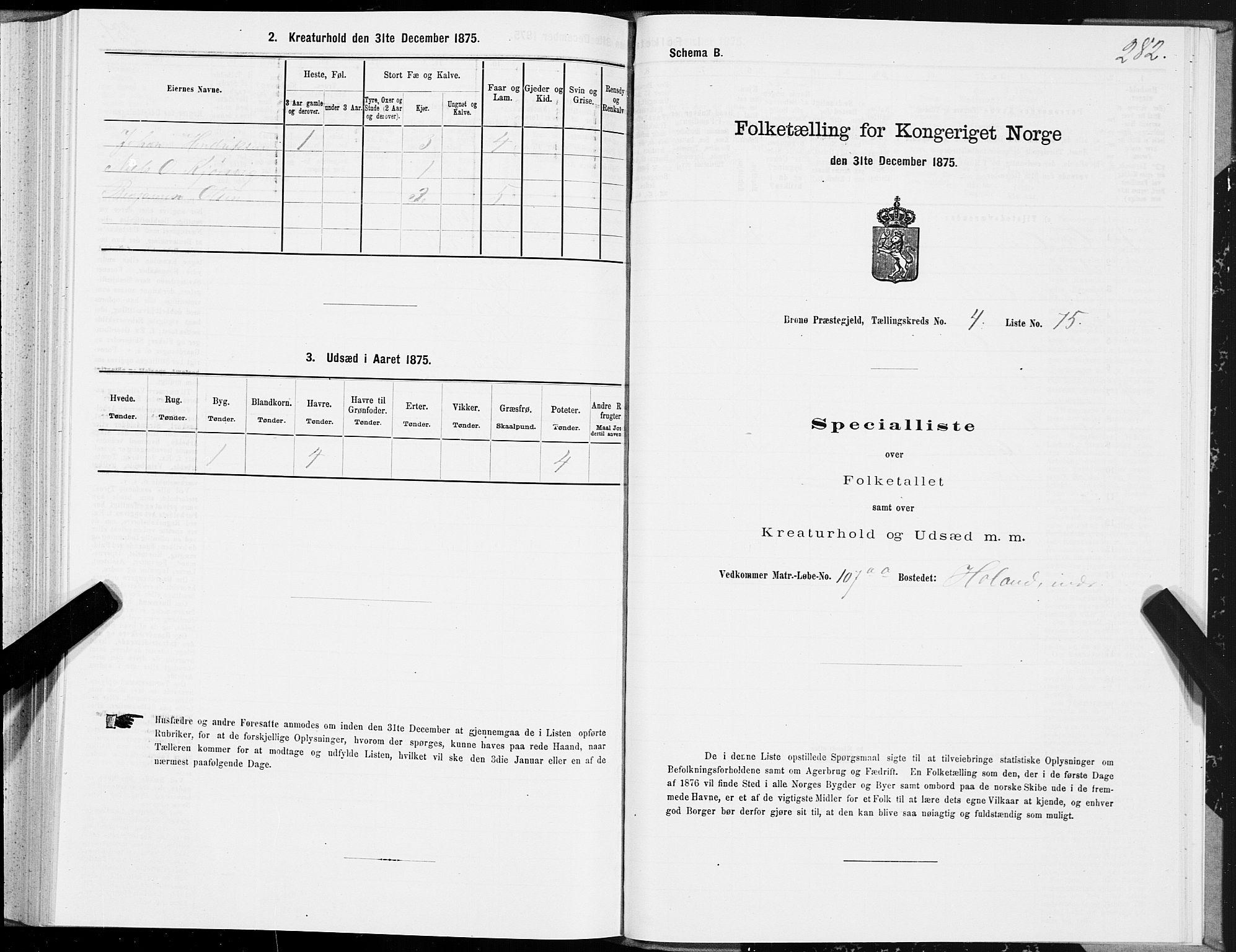 SAT, 1875 census for 1814P Brønnøy, 1875, p. 2282