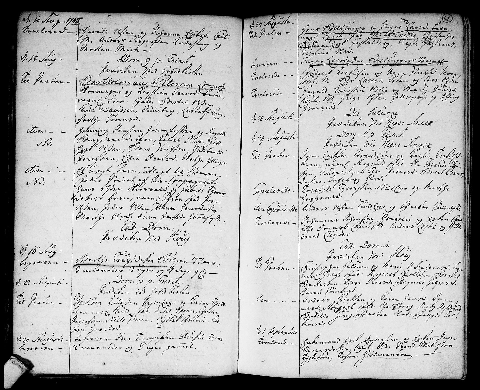 Norderhov kirkebøker, AV/SAKO-A-237/F/Fa/L0003a: Parish register (official) no. 3, 1740-1757, p. 61