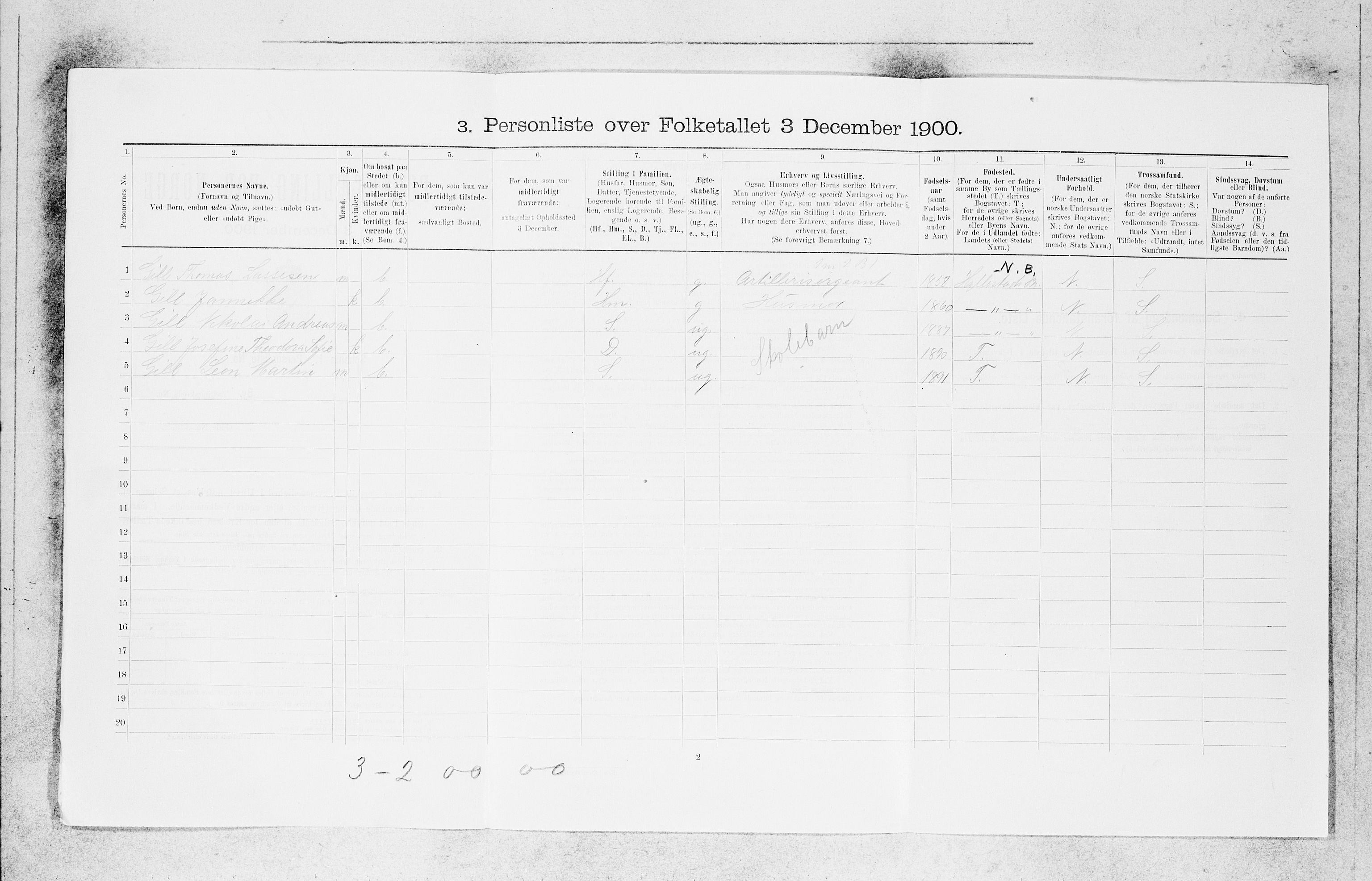 SAB, 1900 census for Bergen, 1900, p. 24977