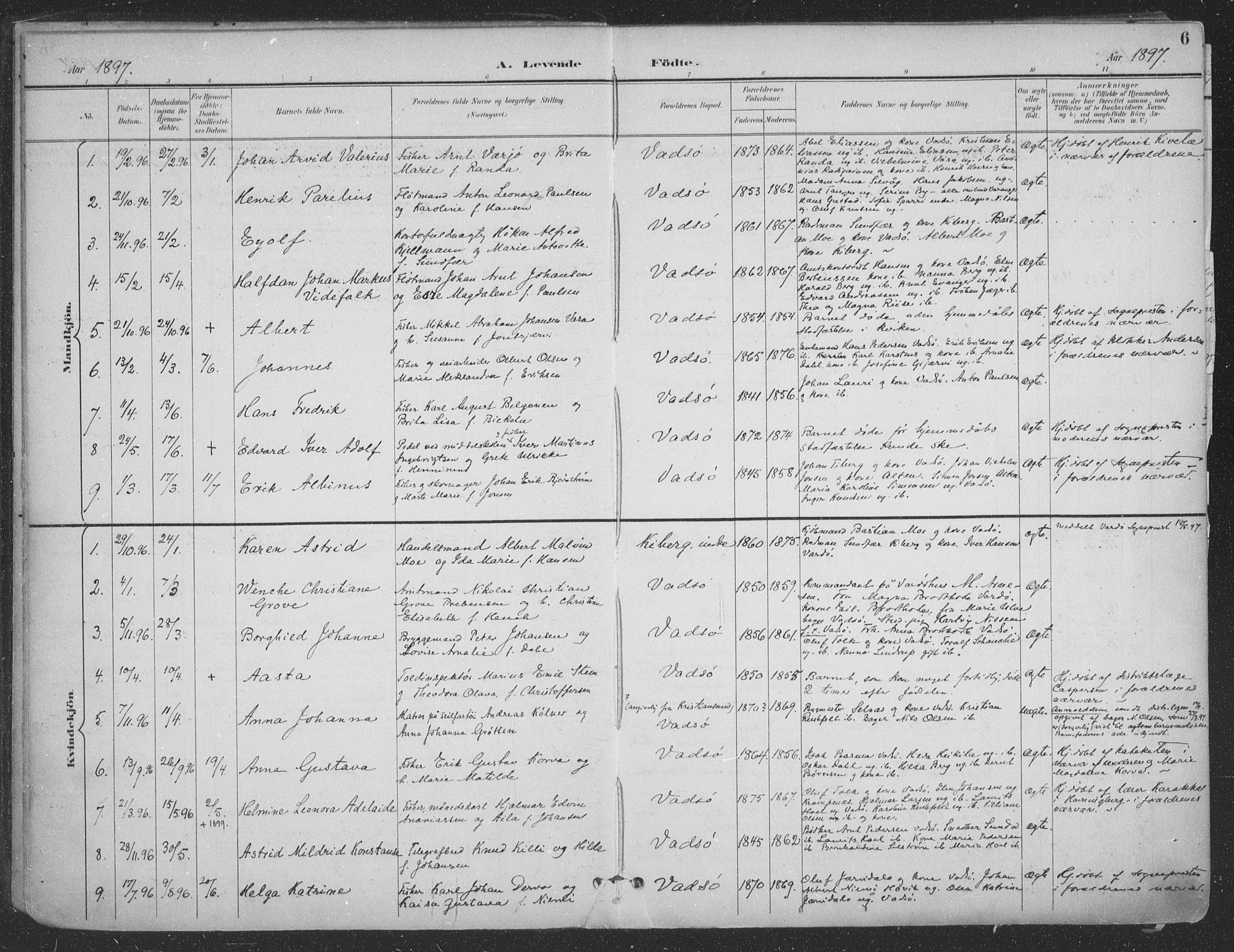 Vadsø sokneprestkontor, SATØ/S-1325/H/Ha/L0007kirke: Parish register (official) no. 7, 1896-1916, p. 6