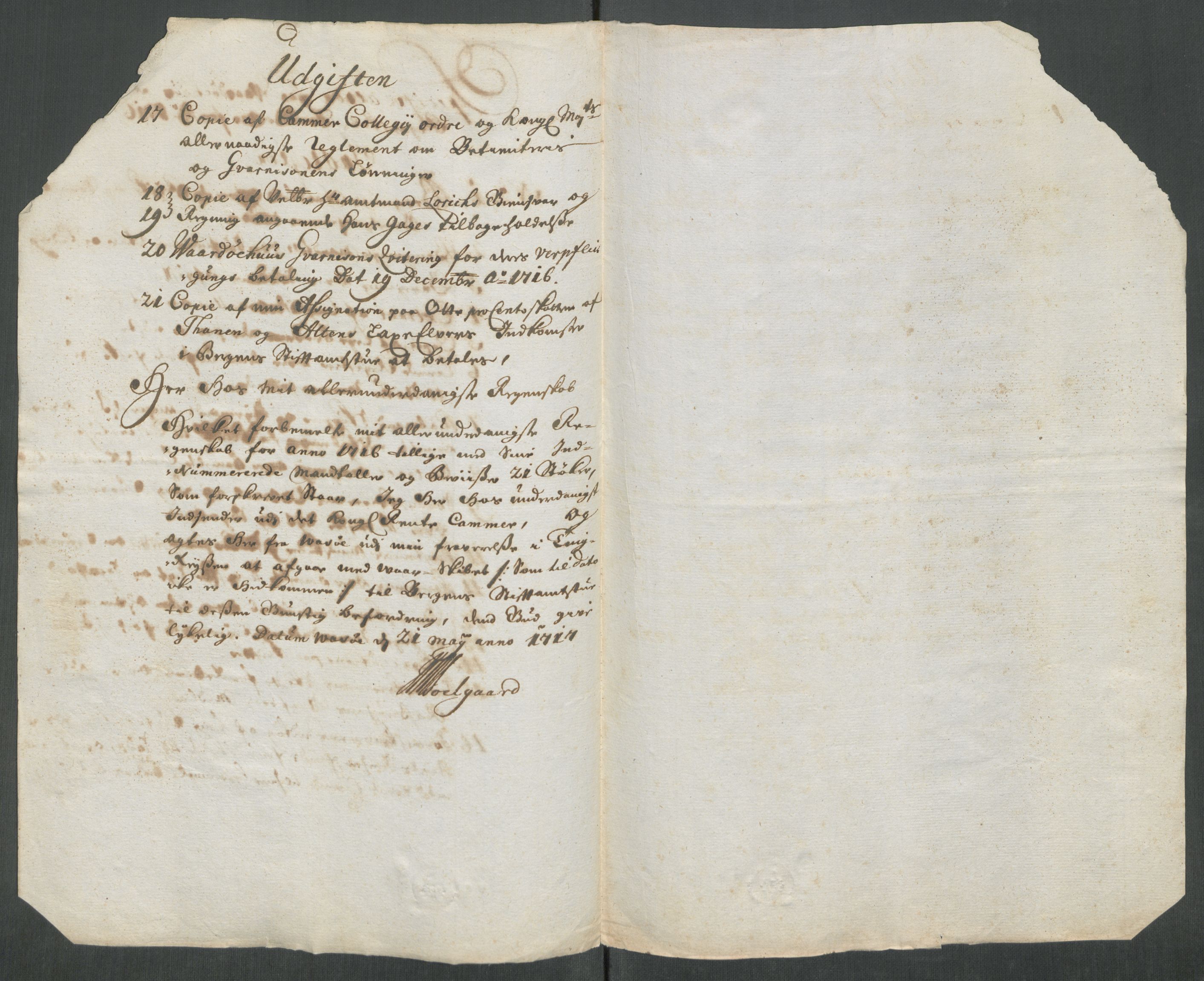 Rentekammeret inntil 1814, Reviderte regnskaper, Fogderegnskap, AV/RA-EA-4092/R69/L4857: Fogderegnskap Finnmark/Vardøhus, 1716-1718, p. 18