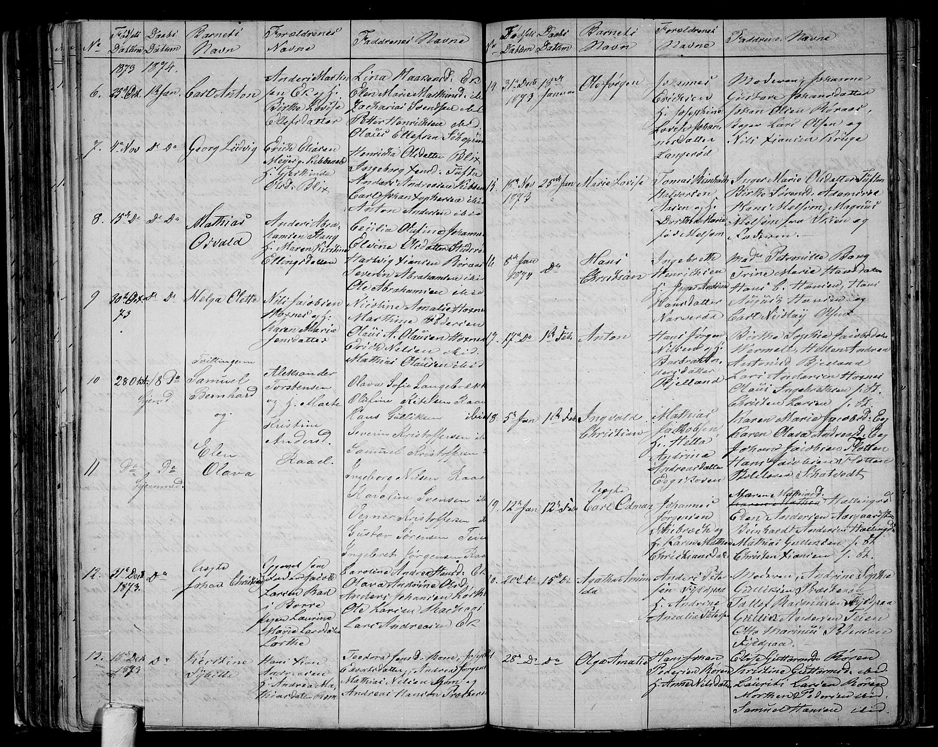 Sem kirkebøker, AV/SAKO-A-5/G/Ga/L0004: Parish register (copy) no. I 4, 1855-1877