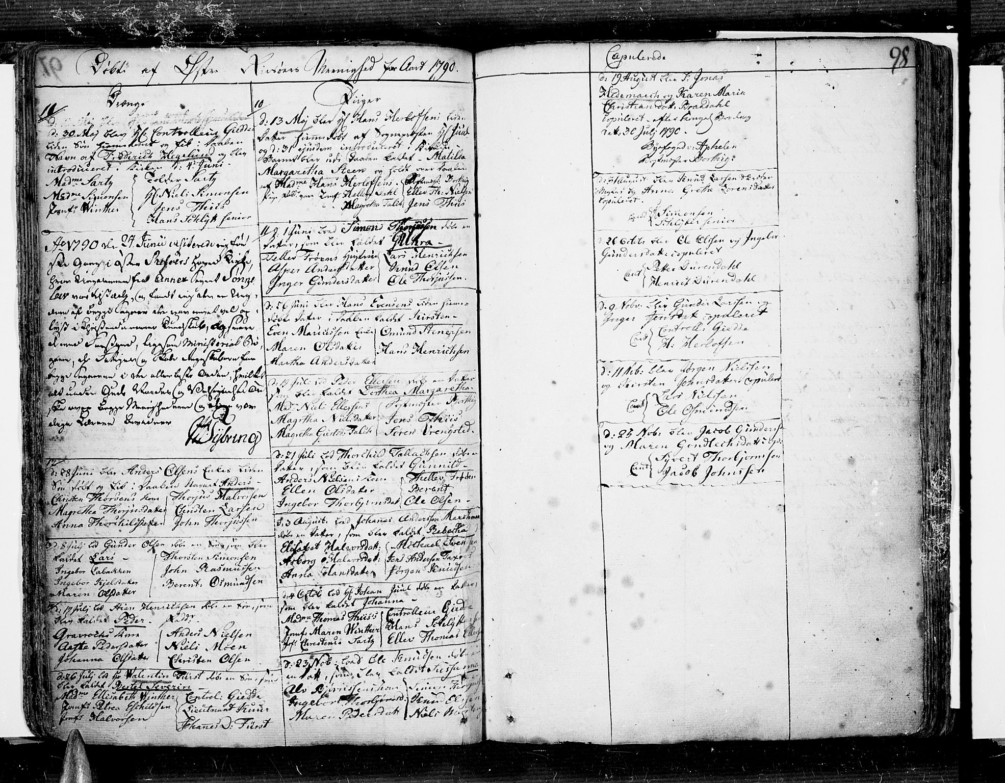 Risør sokneprestkontor, SAK/1111-0035/F/Fb/L0002: Parish register (copy) no. B 2, 1747-1812, p. 98