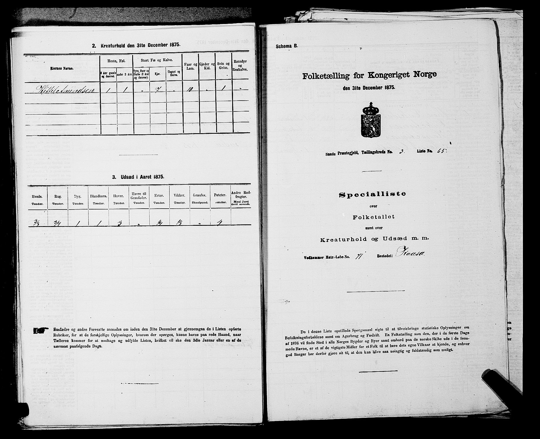 SAKO, 1875 census for 0822P Sauherad, 1875, p. 428