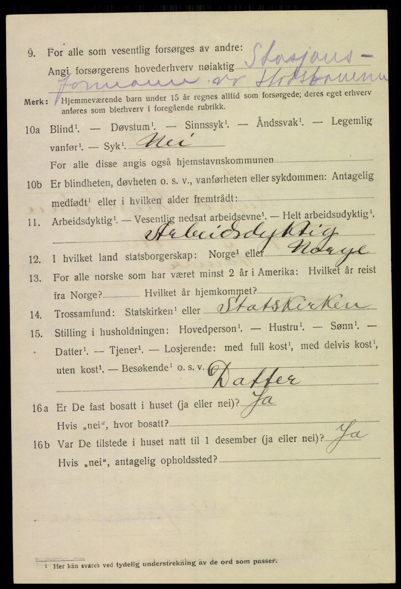 SAH, 1920 census for Hamar, 1920, p. 7788