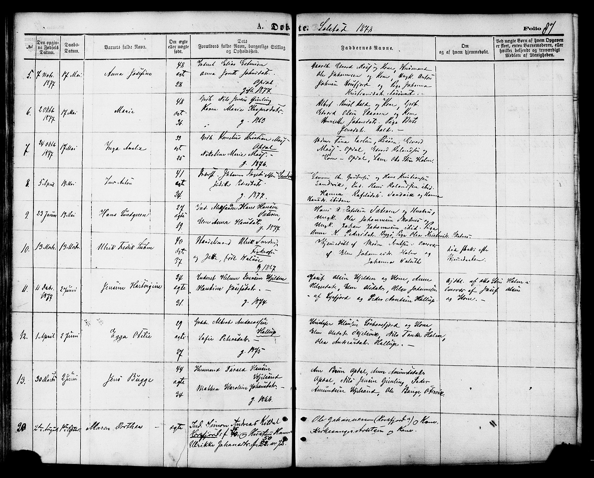 Ministerialprotokoller, klokkerbøker og fødselsregistre - Nordland, AV/SAT-A-1459/810/L0149: Parish register (official) no. 810A09 /2, 1874-1884, p. 87