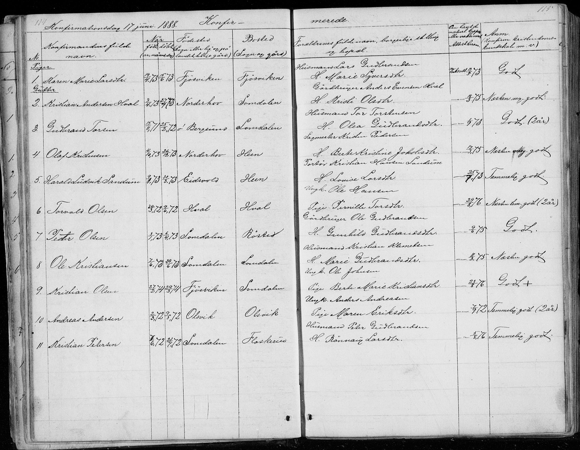 Ådal kirkebøker, SAKO/A-248/G/Gc/L0001: Parish register (copy) no. III 1, 1862-1898, p. 114-115