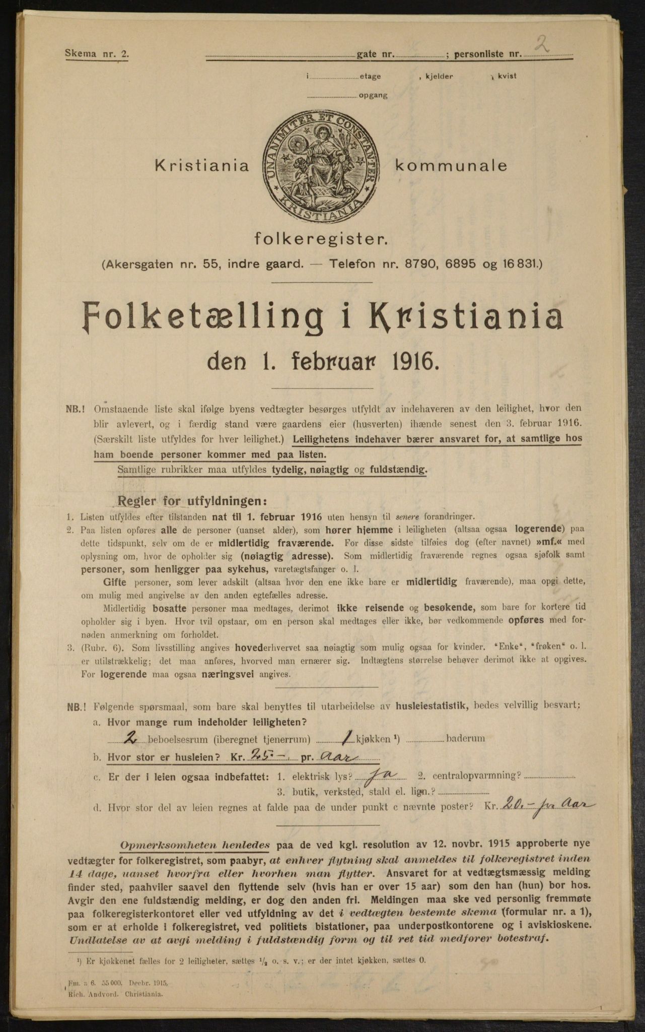 OBA, Municipal Census 1916 for Kristiania, 1916, p. 4989