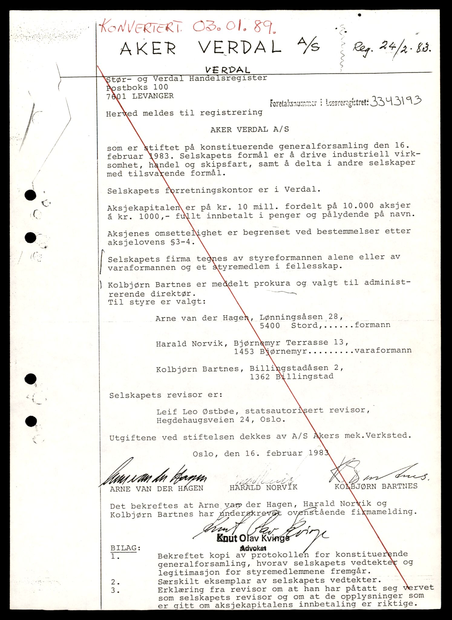 Stjør- og Verdal sorenskriveri, AV/SAT-A-4167/2/J/Jc/Jca/L0003: Aksjeselskaper, A-L, 1951-1990, p. 3