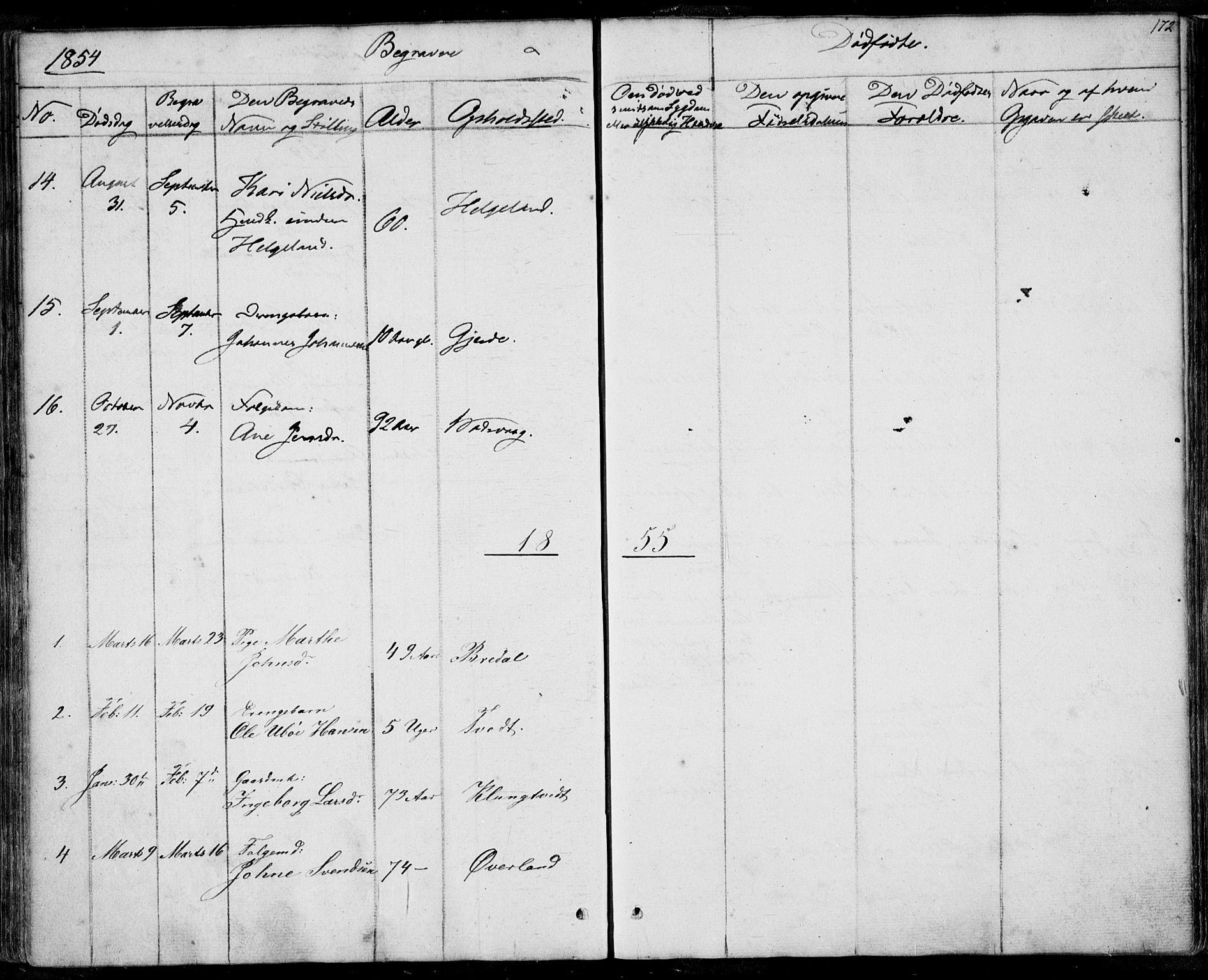 Nedstrand sokneprestkontor, SAST/A-101841/01/IV: Parish register (official) no. A 8, 1839-1860, p. 172
