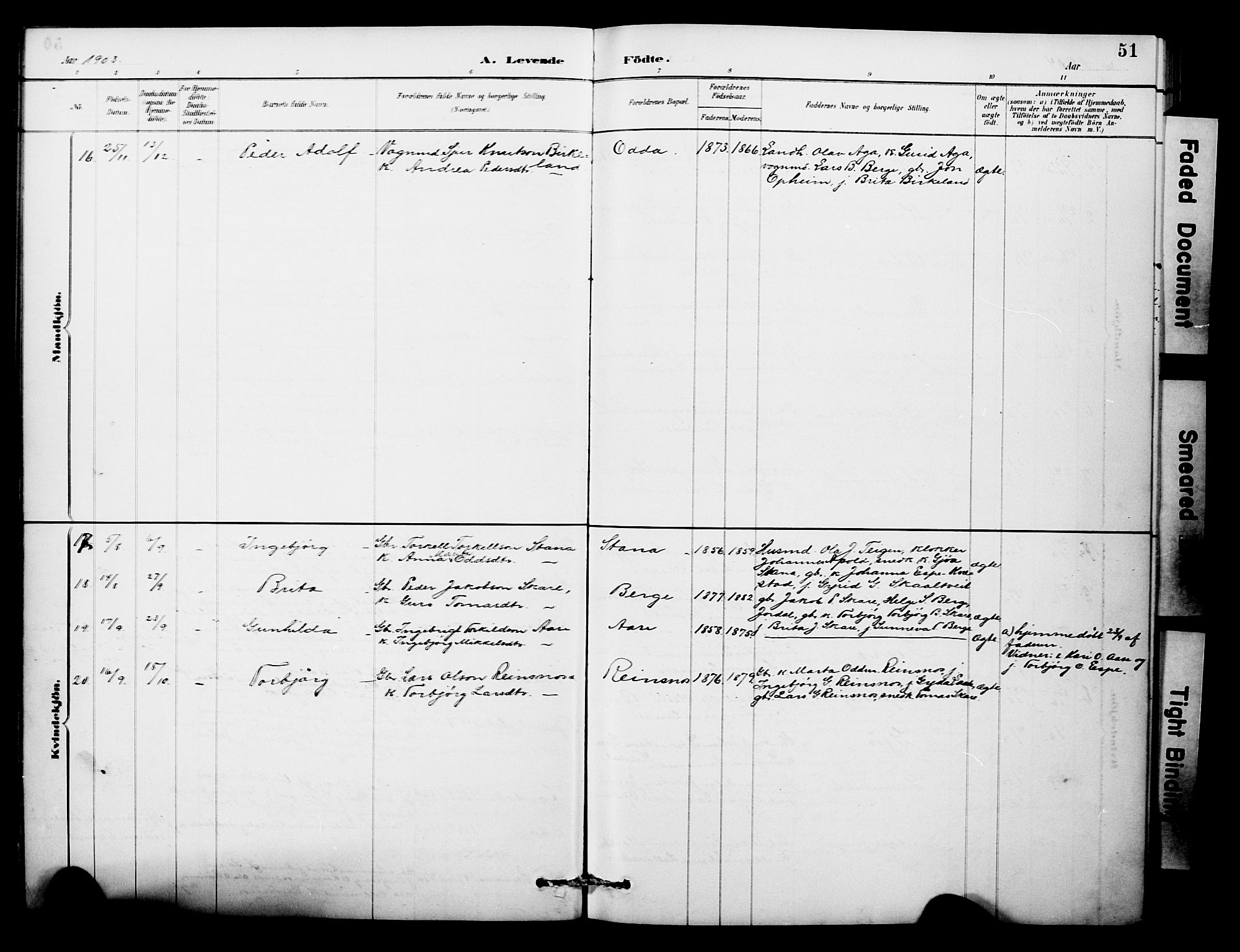 Odda Sokneprestembete, AV/SAB-A-77201/H/Hab: Parish register (copy) no. A 7, 1887-1912, p. 51