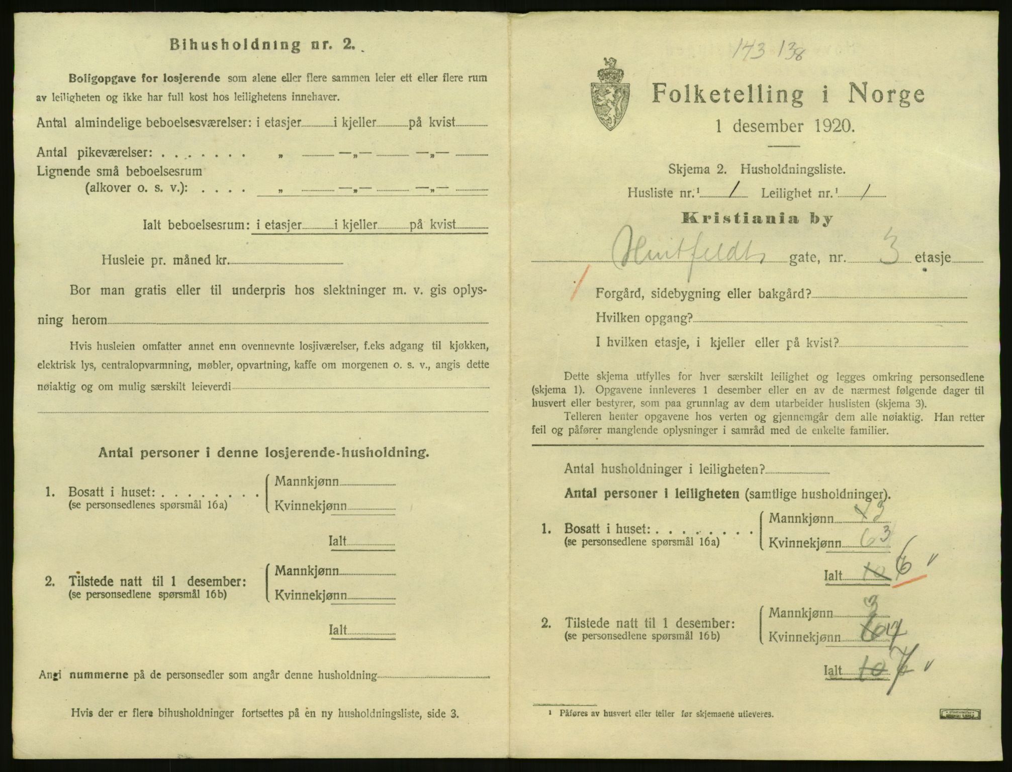 SAO, 1920 census for Kristiania, 1920, p. 42324