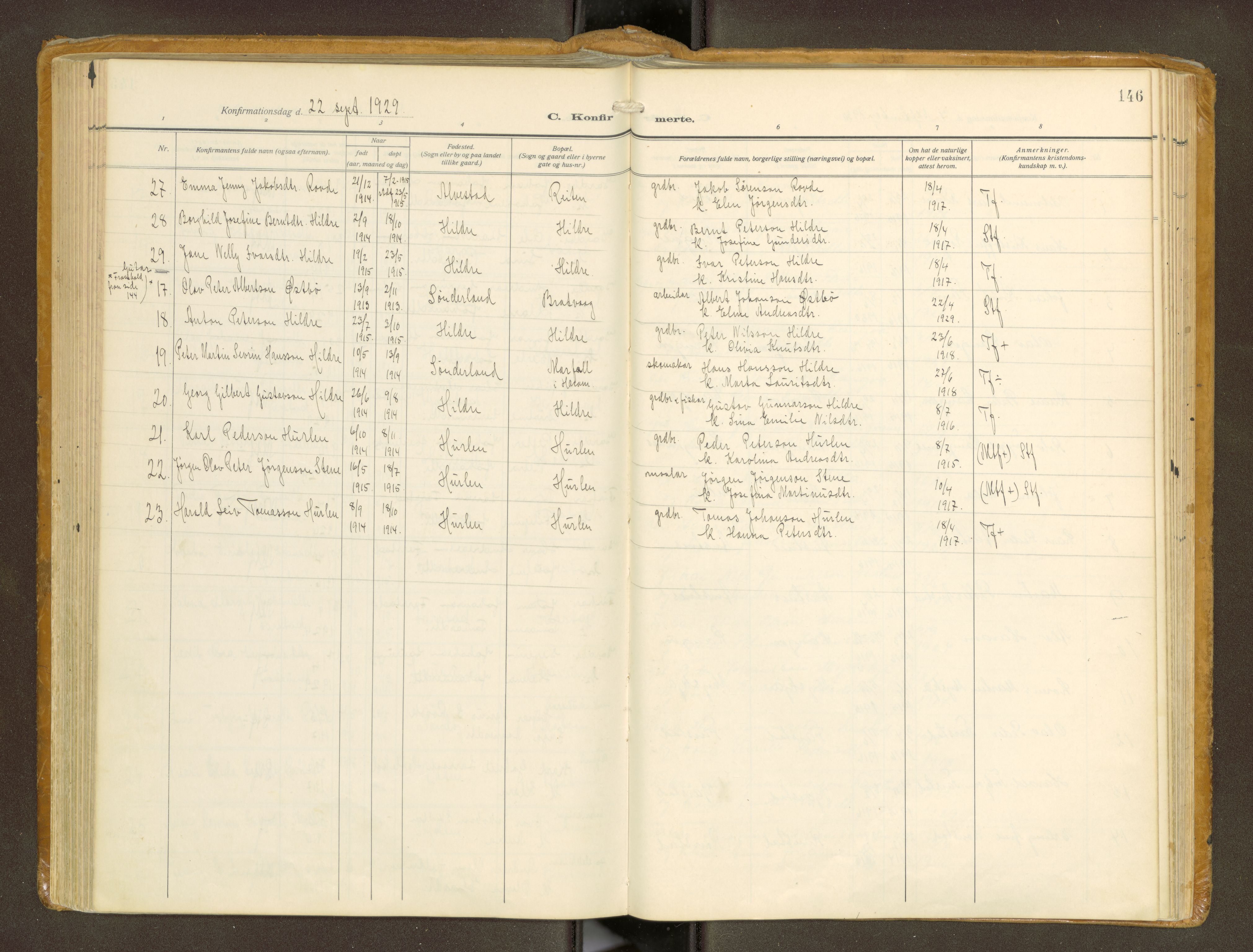 Ministerialprotokoller, klokkerbøker og fødselsregistre - Møre og Romsdal, SAT/A-1454/536/L0518: Parish register (official) no. 536A--, 1914-1931, p. 146