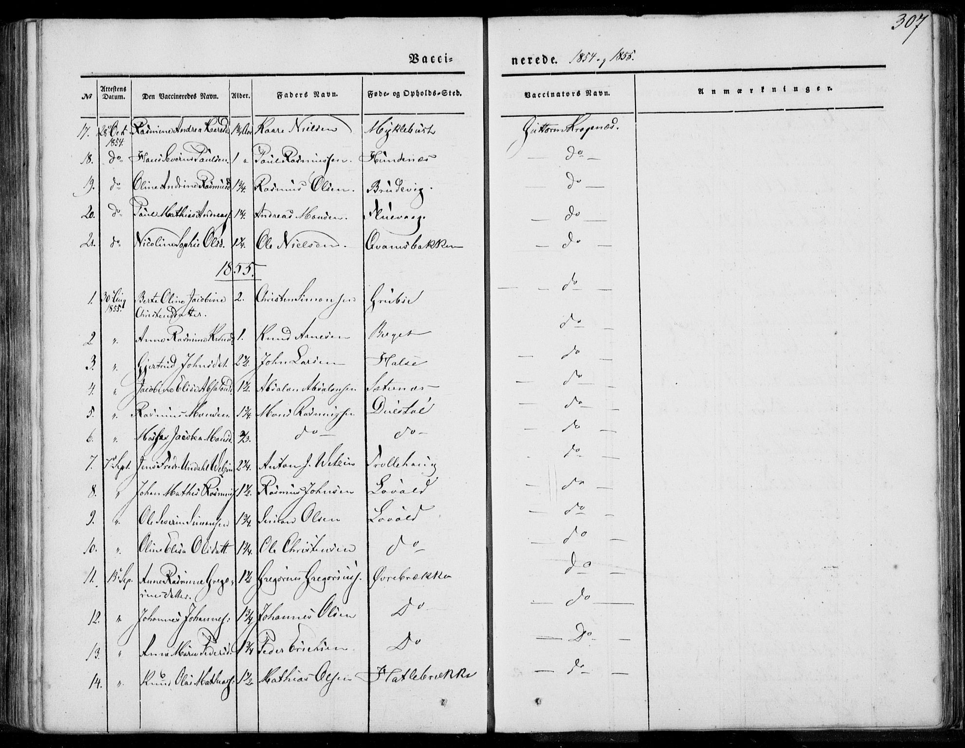 Ministerialprotokoller, klokkerbøker og fødselsregistre - Møre og Romsdal, AV/SAT-A-1454/501/L0006: Parish register (official) no. 501A06, 1844-1868, p. 307