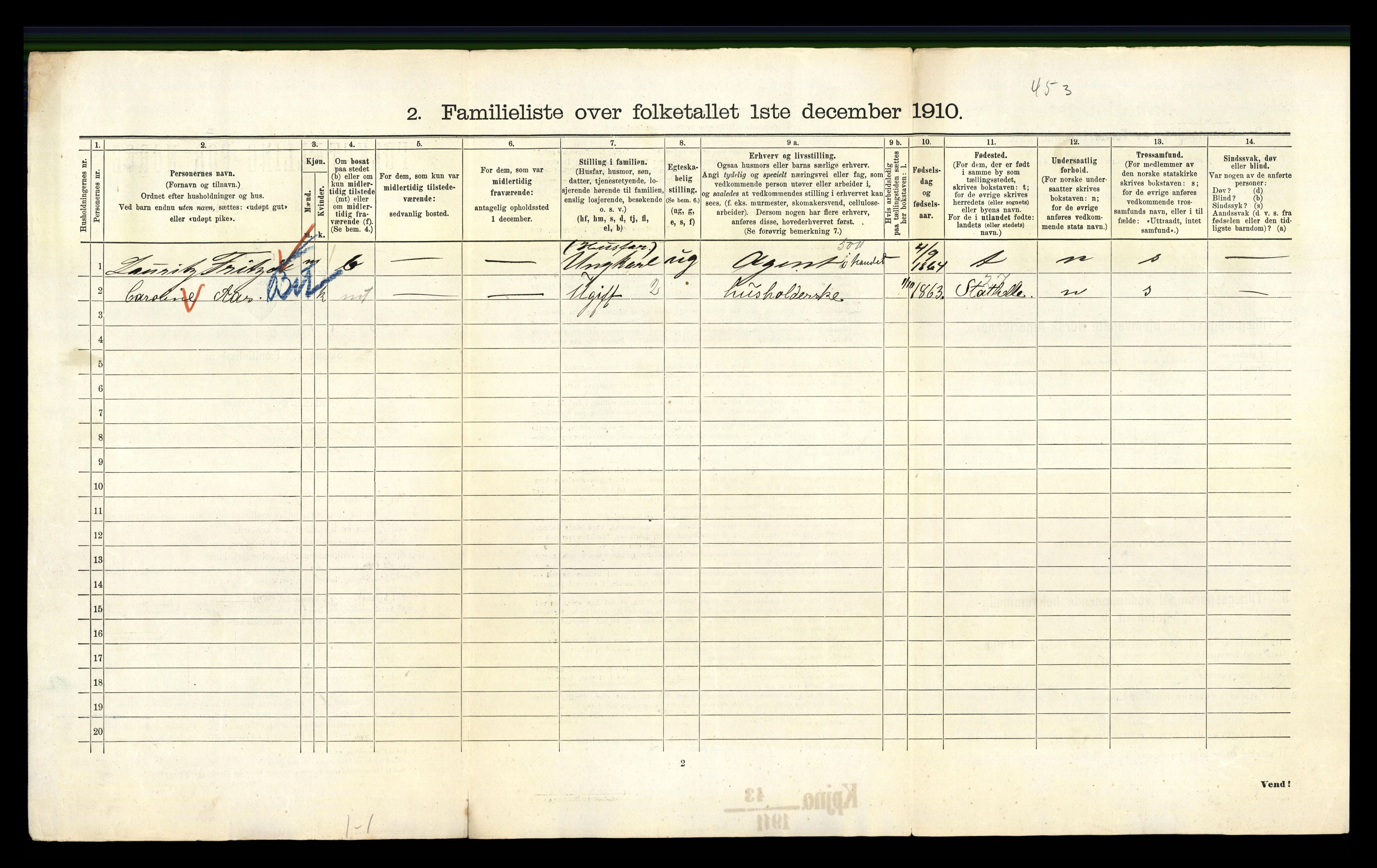 RA, 1910 census for Kristiania, 1910, p. 13480