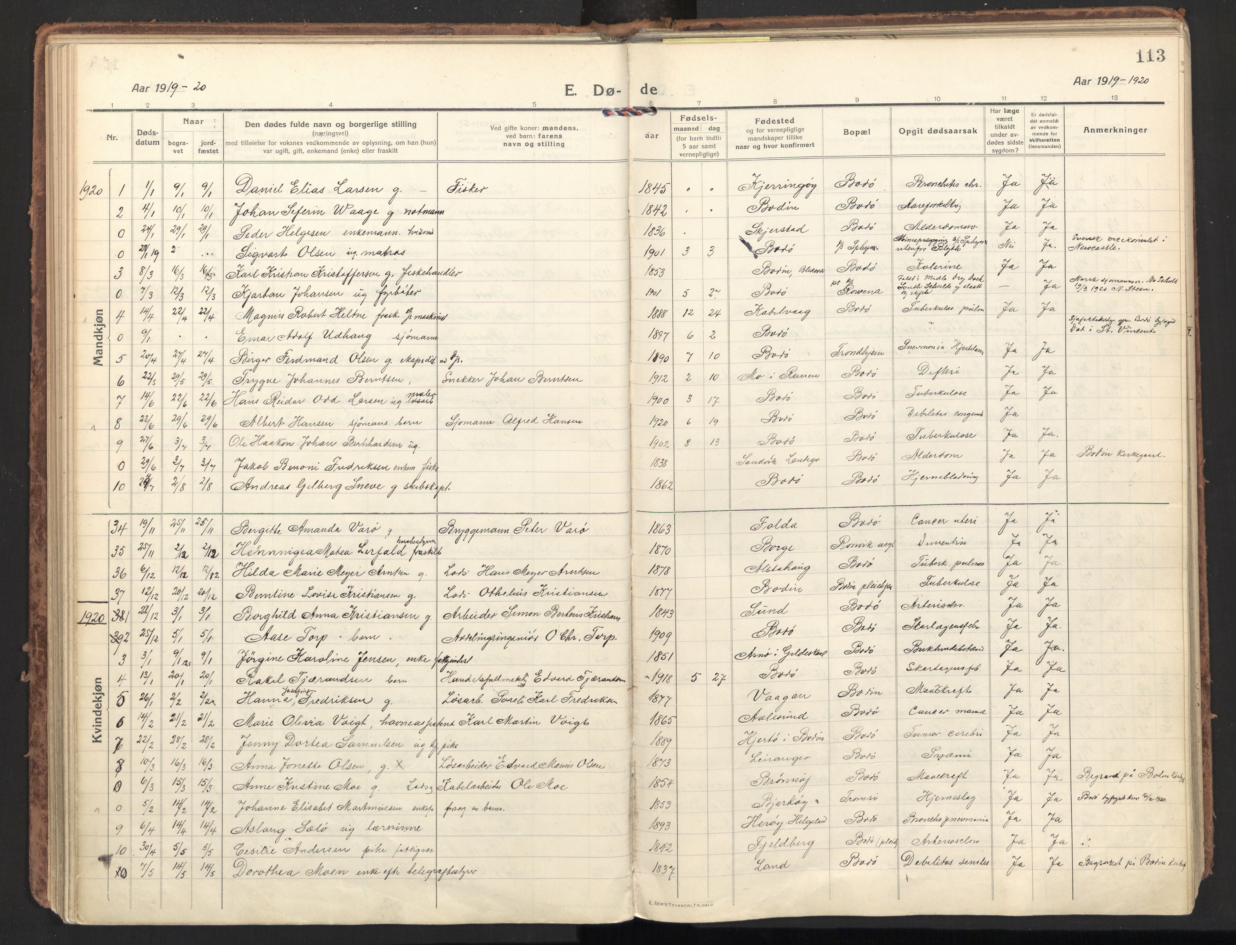 Ministerialprotokoller, klokkerbøker og fødselsregistre - Nordland, SAT/A-1459/801/L0018: Parish register (official) no. 801A18, 1916-1930, p. 113