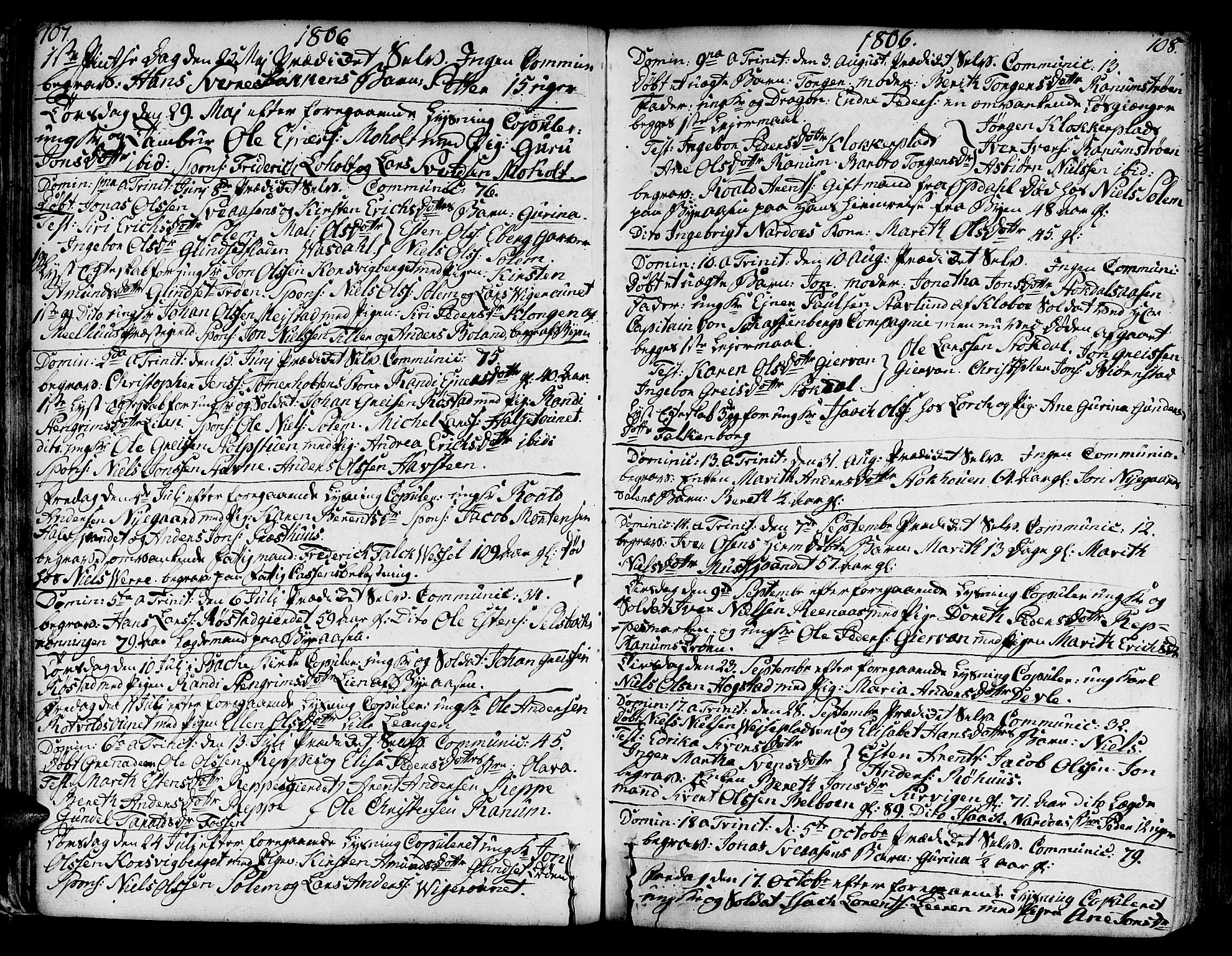 Ministerialprotokoller, klokkerbøker og fødselsregistre - Sør-Trøndelag, SAT/A-1456/606/L0280: Parish register (official) no. 606A02 /1, 1781-1817, p. 107-108