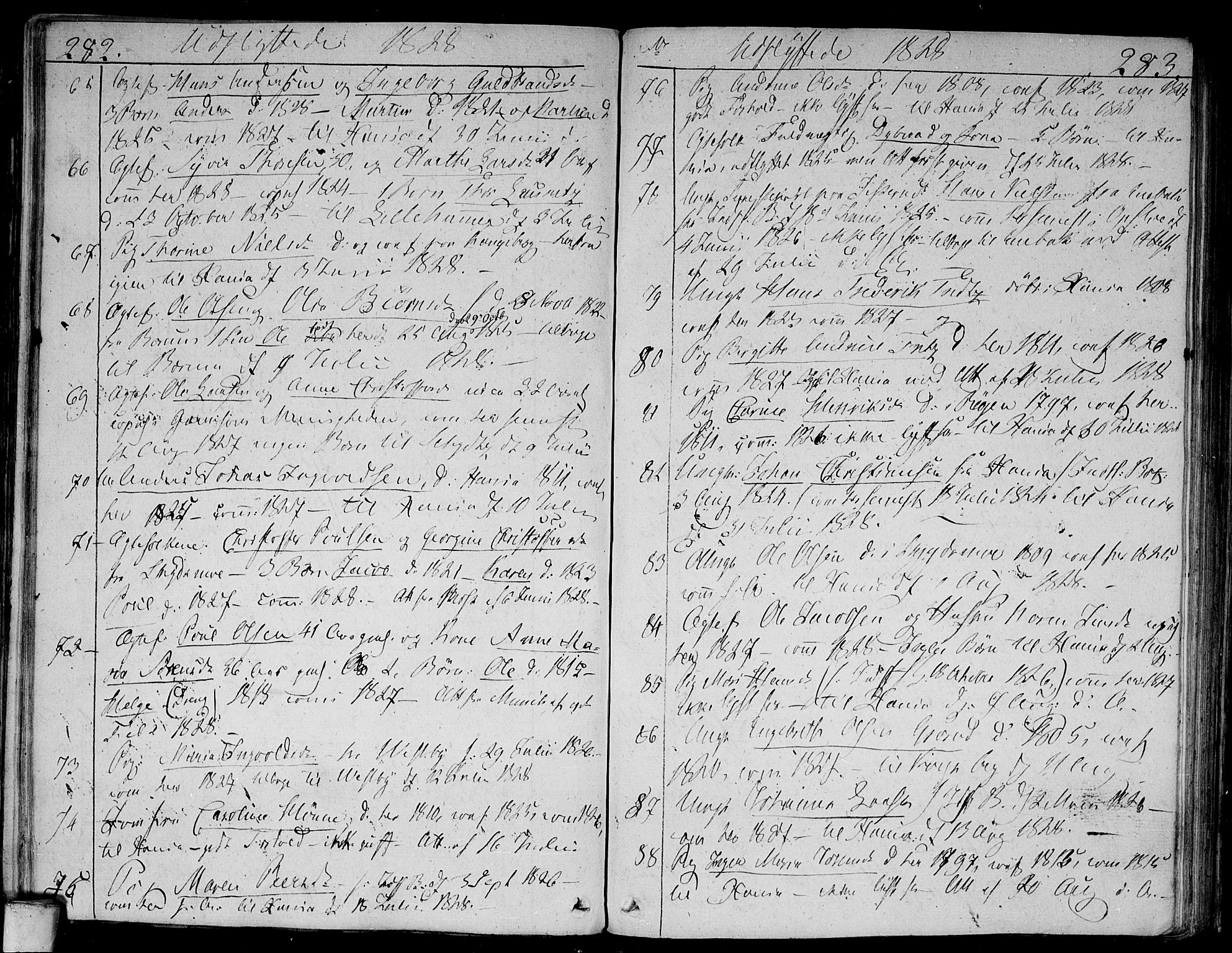 Aker prestekontor kirkebøker, AV/SAO-A-10861/F/L0014b: Parish register (official) no. 14B, 1820-1834, p. 282-283