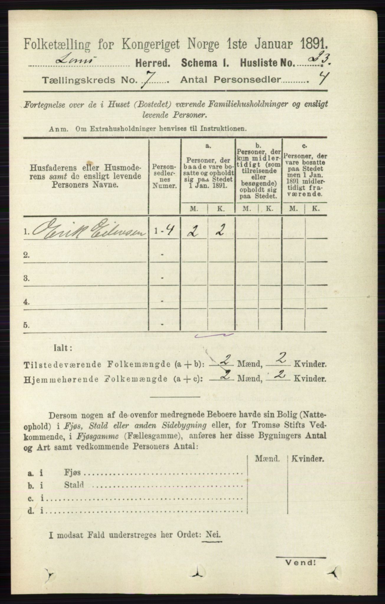 RA, 1891 census for 0514 Lom, 1891, p. 2782