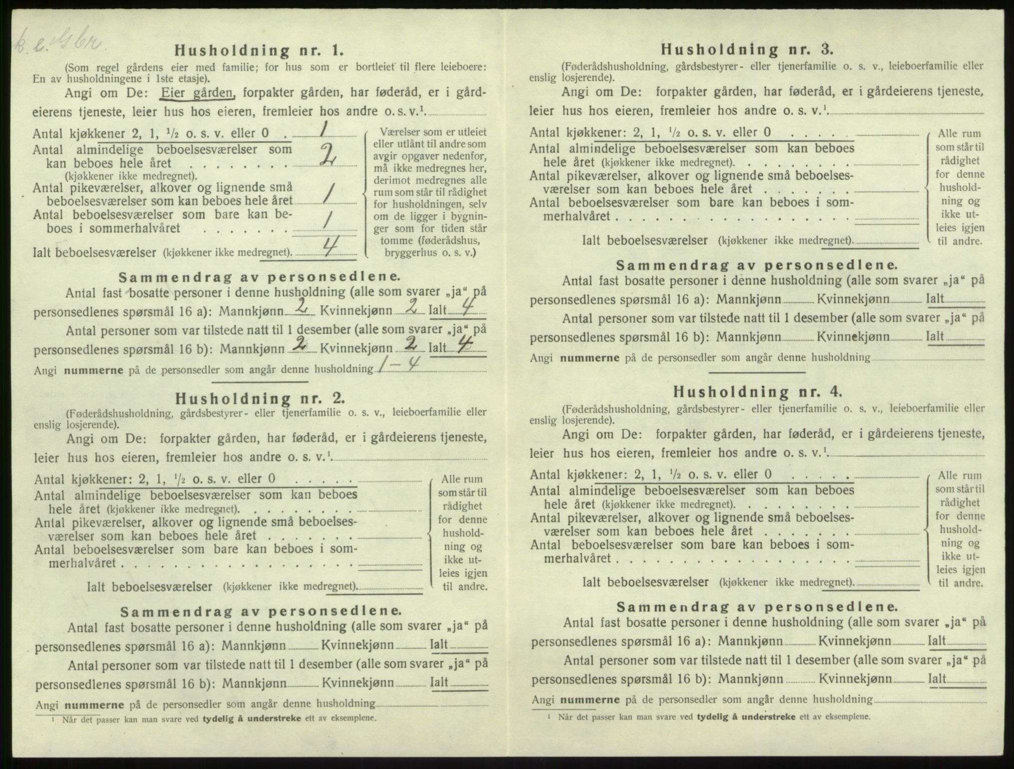 SAB, 1920 census for Brekke, 1920, p. 208