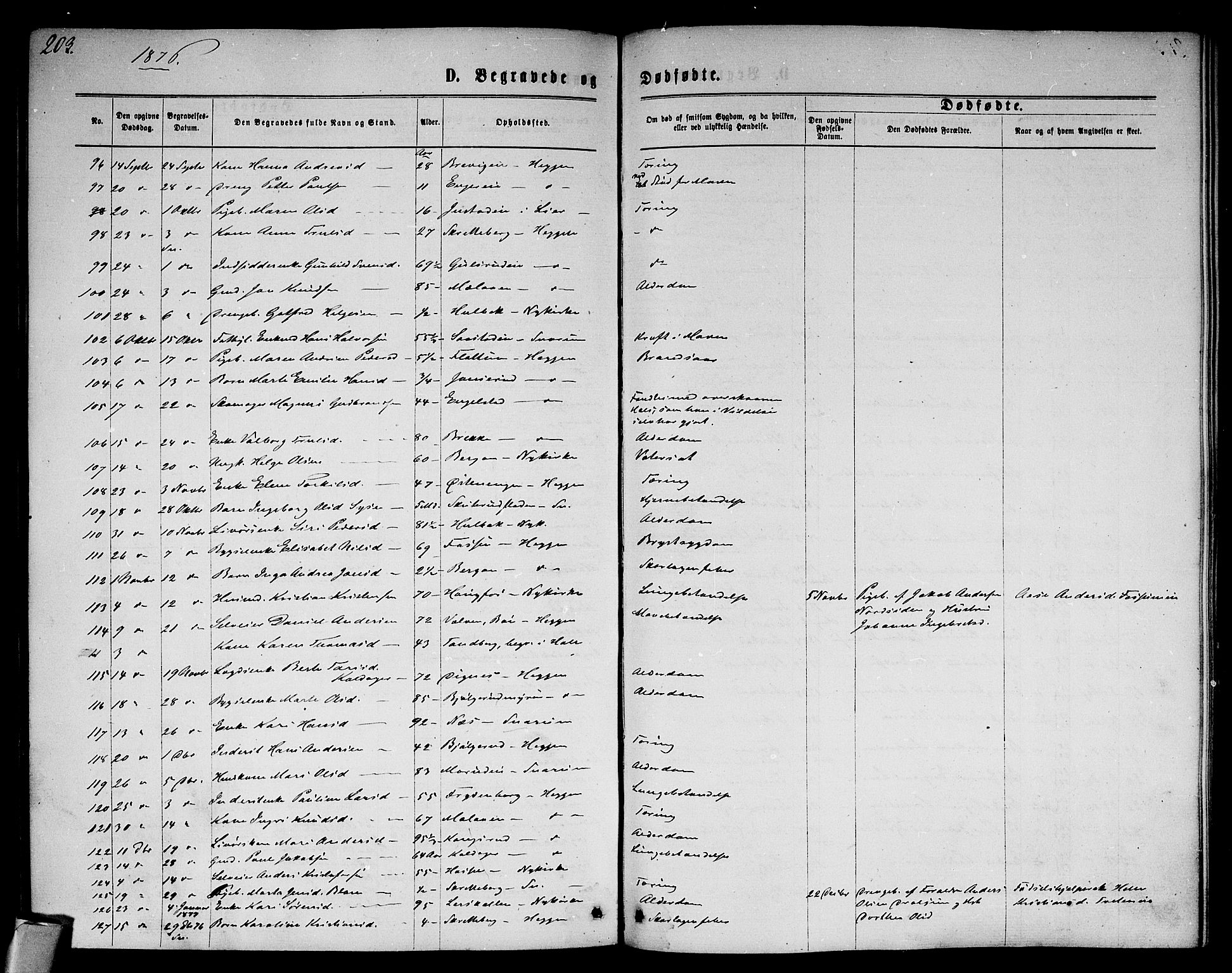 Modum kirkebøker, AV/SAKO-A-234/G/Ga/L0007: Parish register (copy) no. I 7, 1869-1878, p. 203